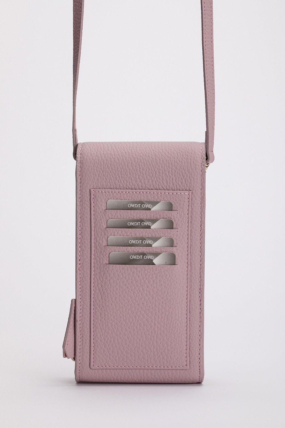 Meyfar-Lila Deri Kartlık - Telefon Bölmeli Çanta-Omuz Çantası-2-Milagron.com