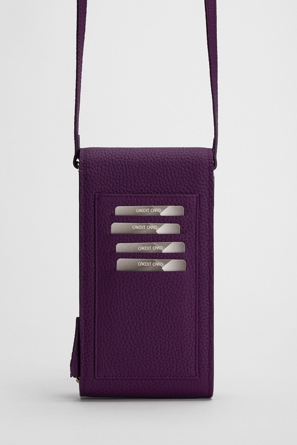 Meyfar-Mürdüm Deri Kartlık - Telefon Bölmeli Çanta-Omuz Çantası-2-Milagron.com