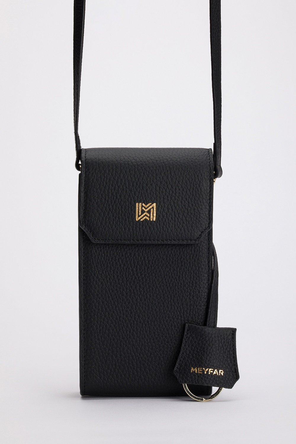 Meyfar-Siyah Deri Kartlık - Telefon Bölmeli Çanta-Omuz Çantası-1-Milagron.com