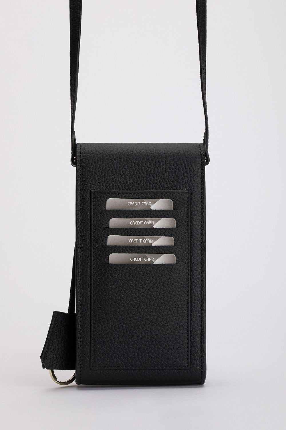 Meyfar-Siyah Deri Kartlık - Telefon Bölmeli Çanta-Omuz Çantası-2-Milagron.com