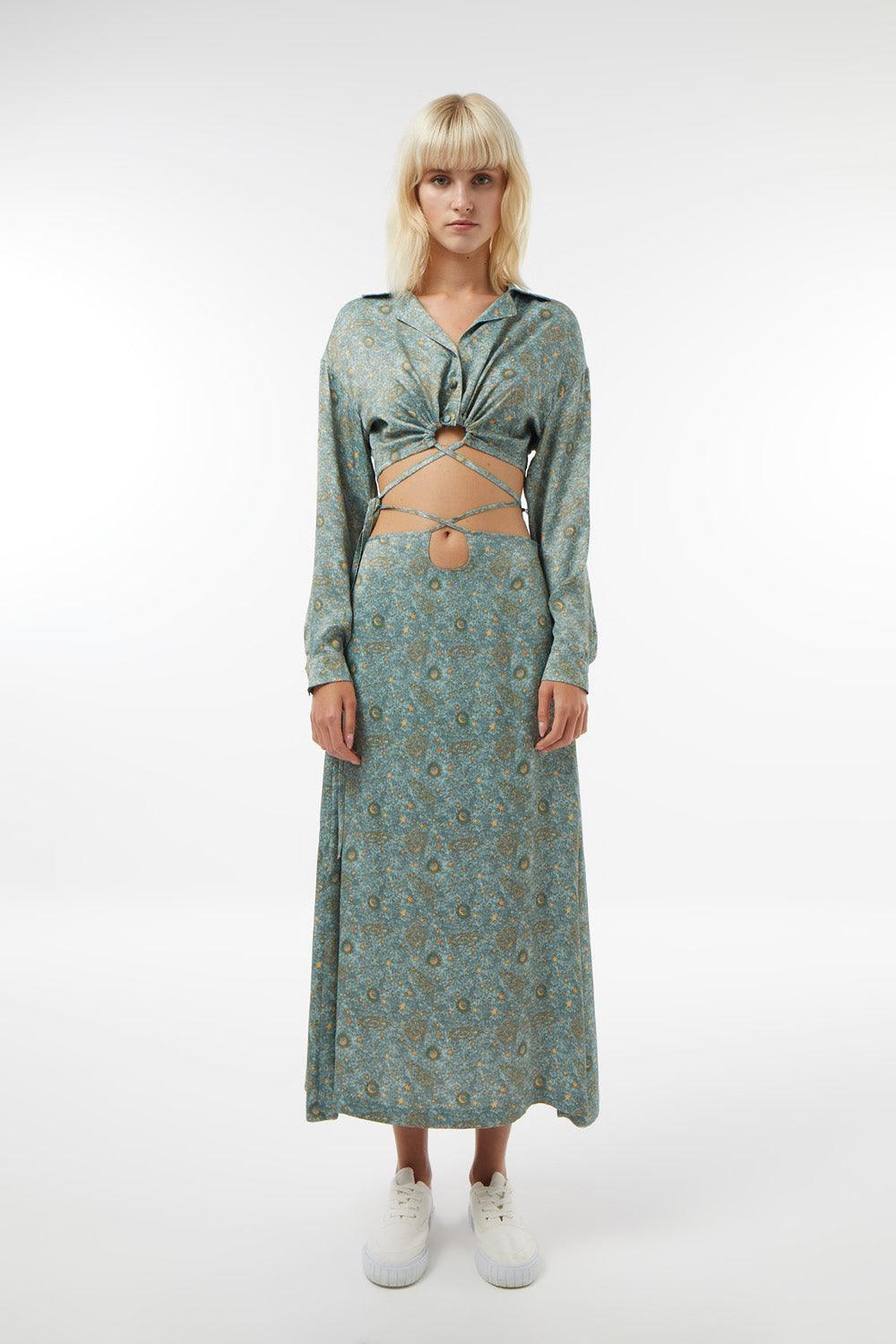 Midground-Bağcıklı Crop Gömlek-Alt - Üst Takım-1-Milagron.com