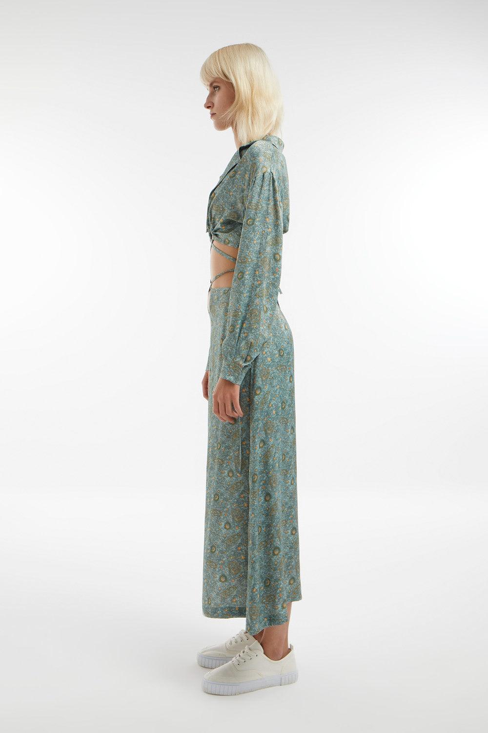 Midground-Bağcıklı Crop Gömlek-Alt - Üst Takım-4-Milagron.com