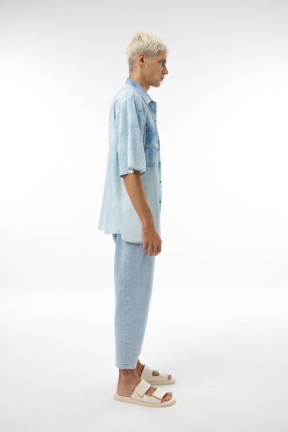 Midground-Bandana Baskılı Denim Gömlek-Gömlek-2-Milagron.com