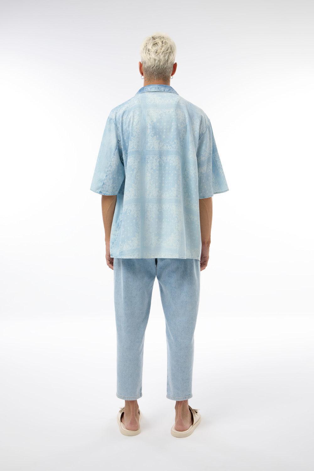 Midground-Bandana Baskılı Denim Gömlek-Gömlek-3-Milagron.com