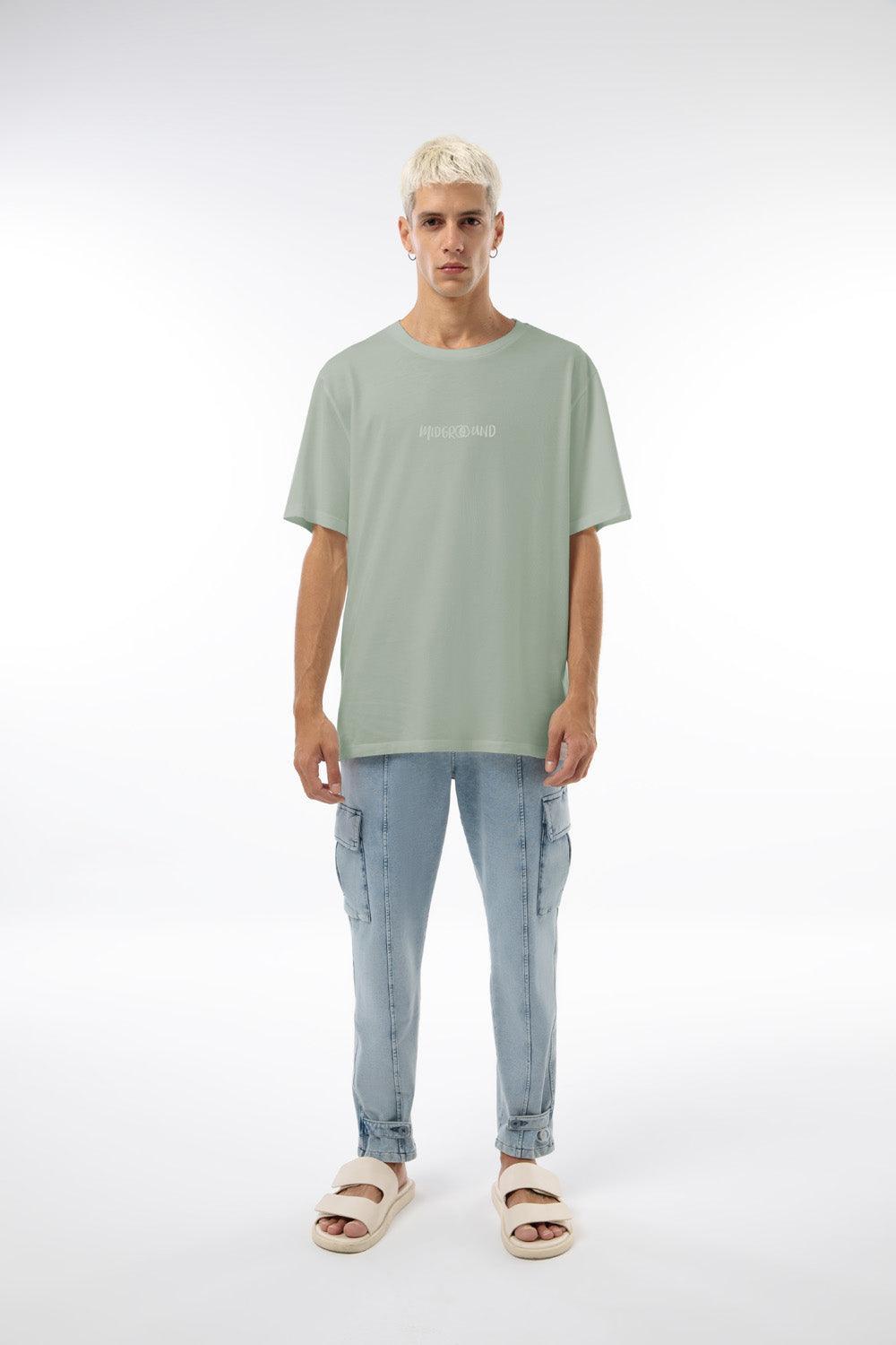 Midground-Basic T-shirt - Silver Green-T-Shirts-1-Milagron.com