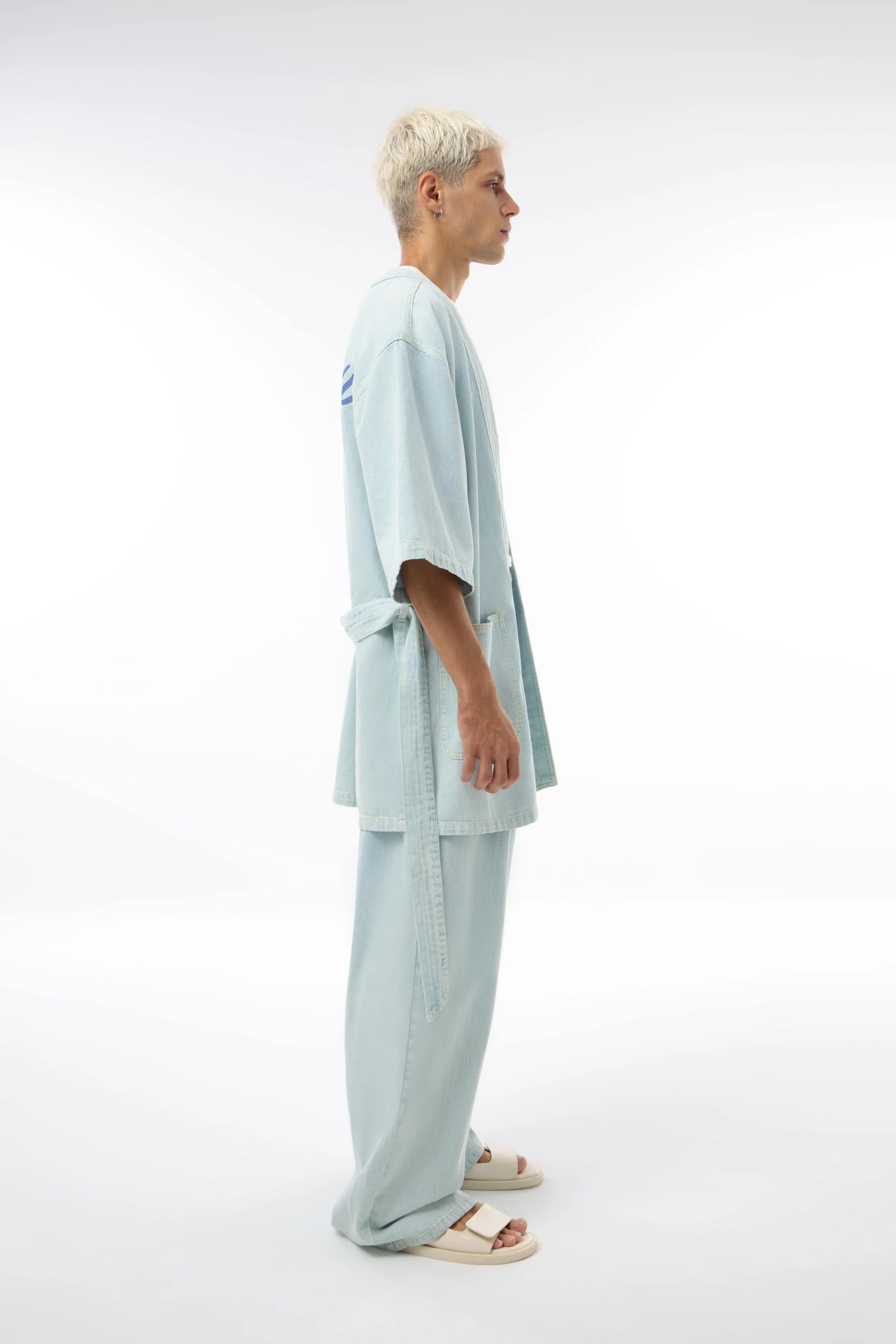 Midground-Baskılı Unisex Denim Kimono-Kimono-2-Milagron.com