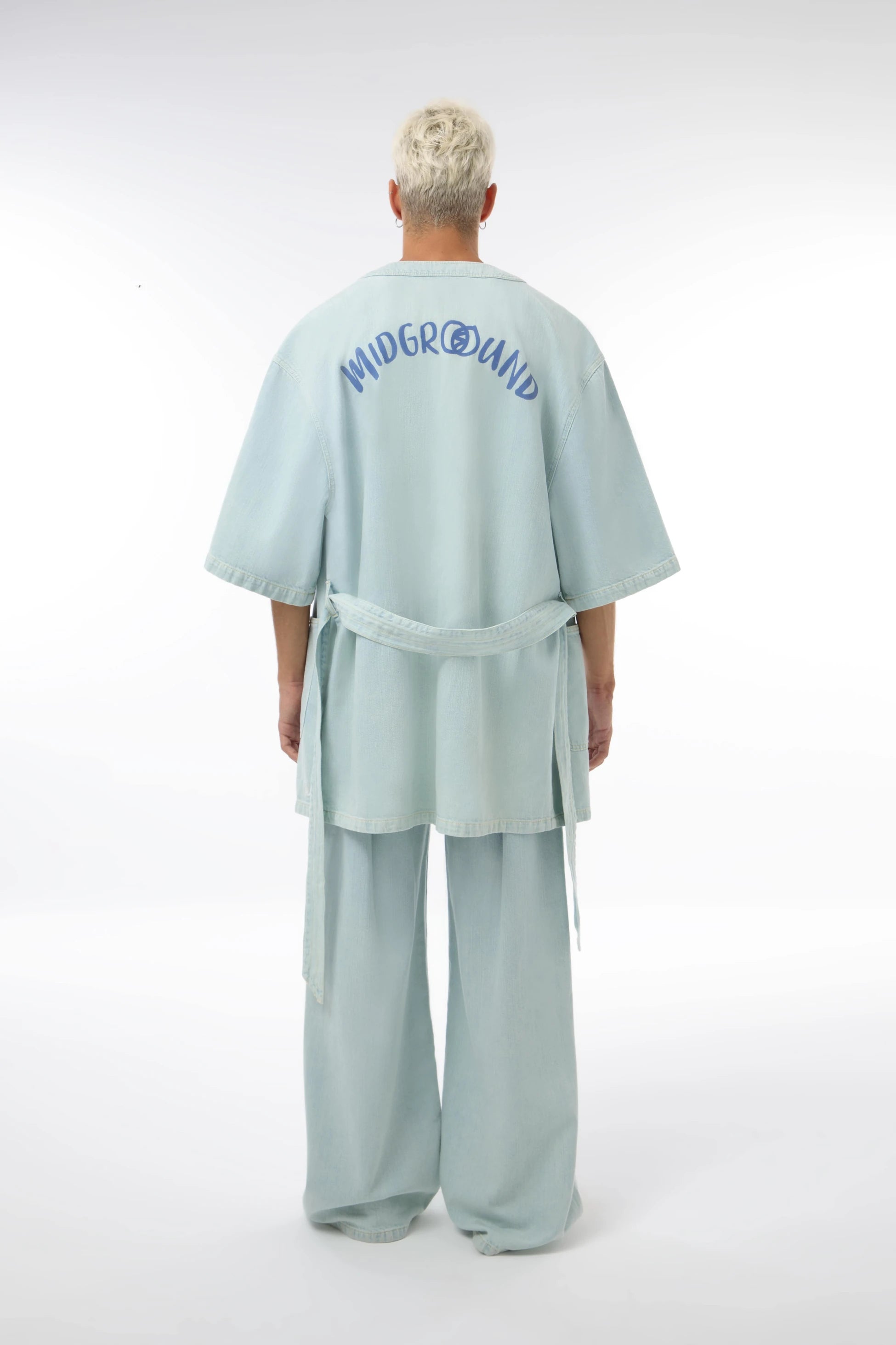 Midground-Baskılı Unisex Denim Kimono-Kimono-3-Milagron.com