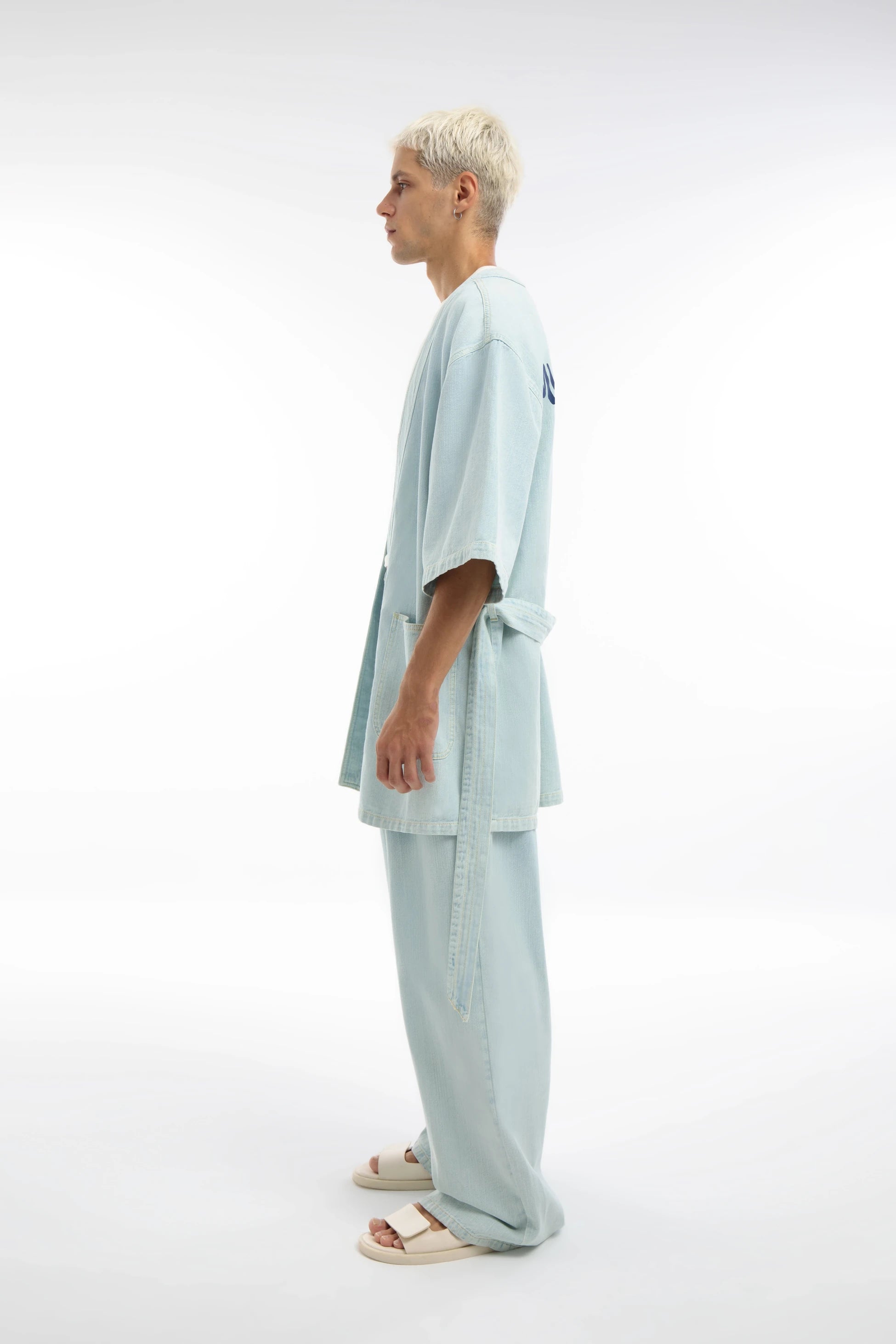Midground-Baskılı Unisex Denim Kimono-Kimono-4-Milagron.com
