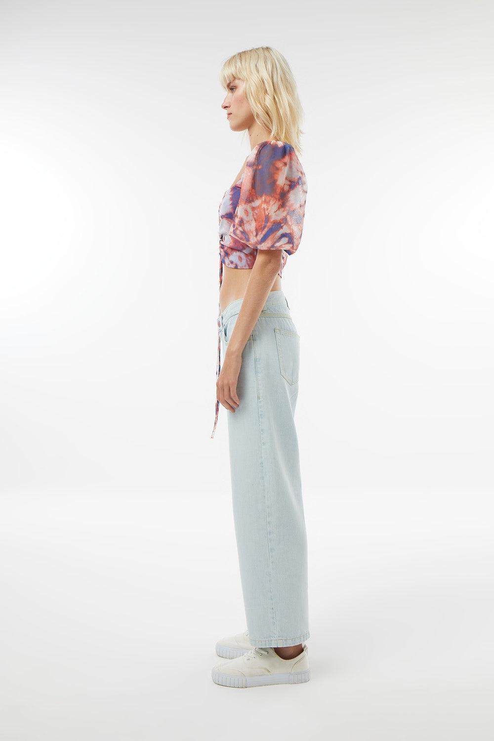Midground-Batik Desenli Mesh Crop Top-Crop Top-4-Milagron.com