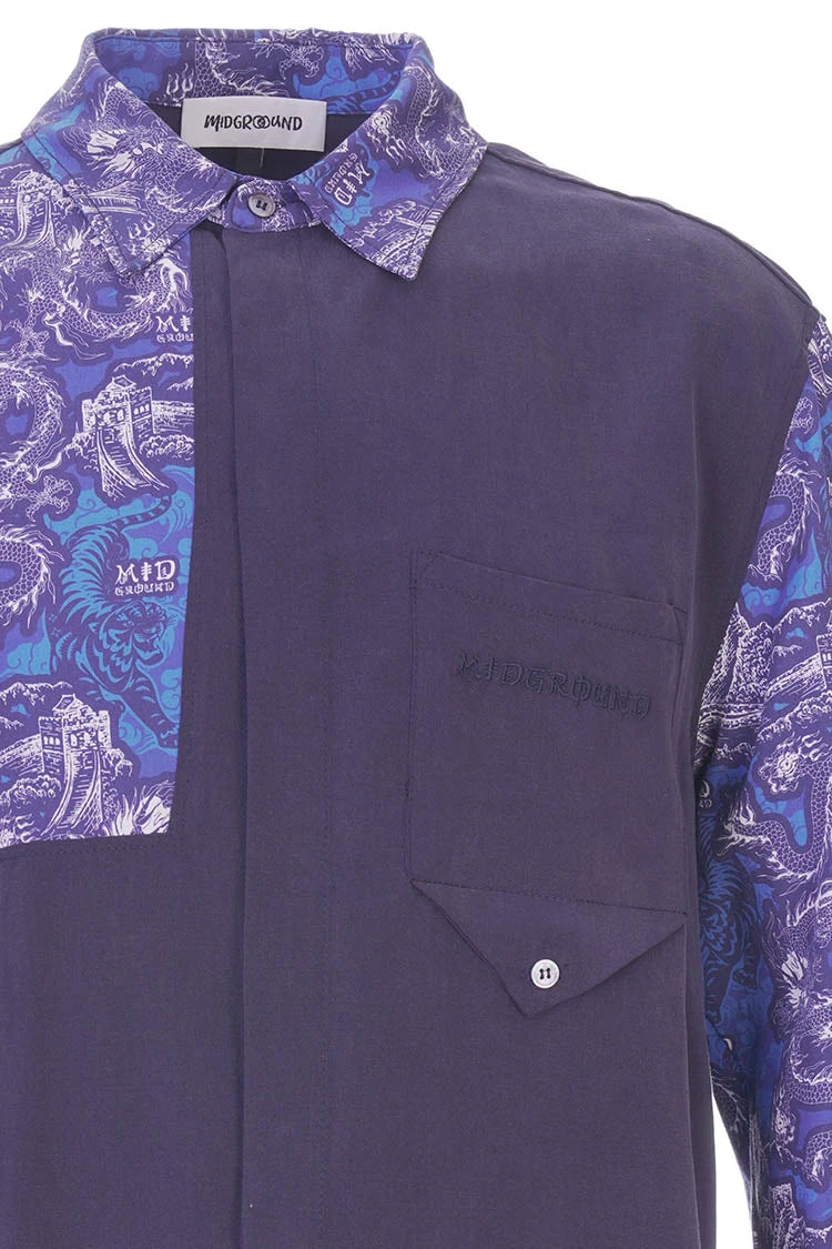 Midground-Çin Desenli Uzun Kollu Gömlek-Gömlek-3-Milagron.com