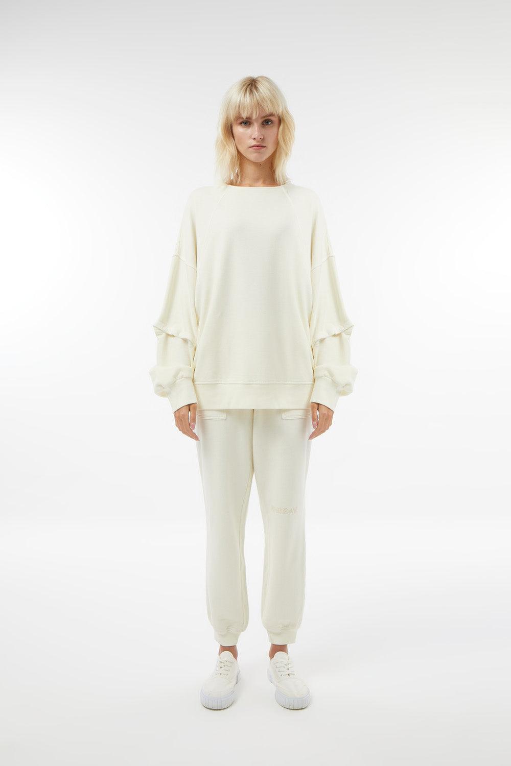 Midground-Çıt Çıt Kol Detaylı Sweatshirt-Sweatshirts & Hoodies-1-Milagron.com