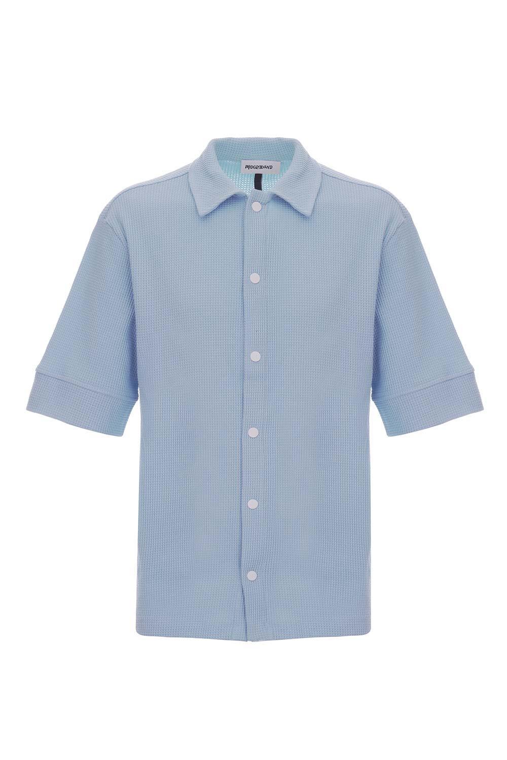 Midground-Çıtçıtlı Waffle Gömlek-T-Shirts-1-Milagron.com