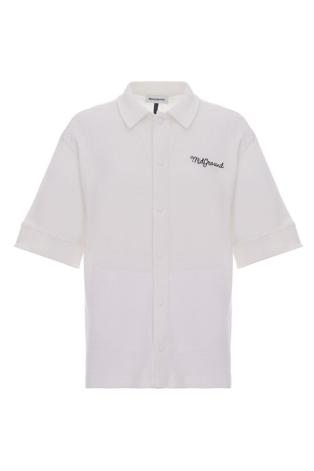Midground-Çıtçıtlı Waffle Gömlek-T-Shirts-1-Milagron.com