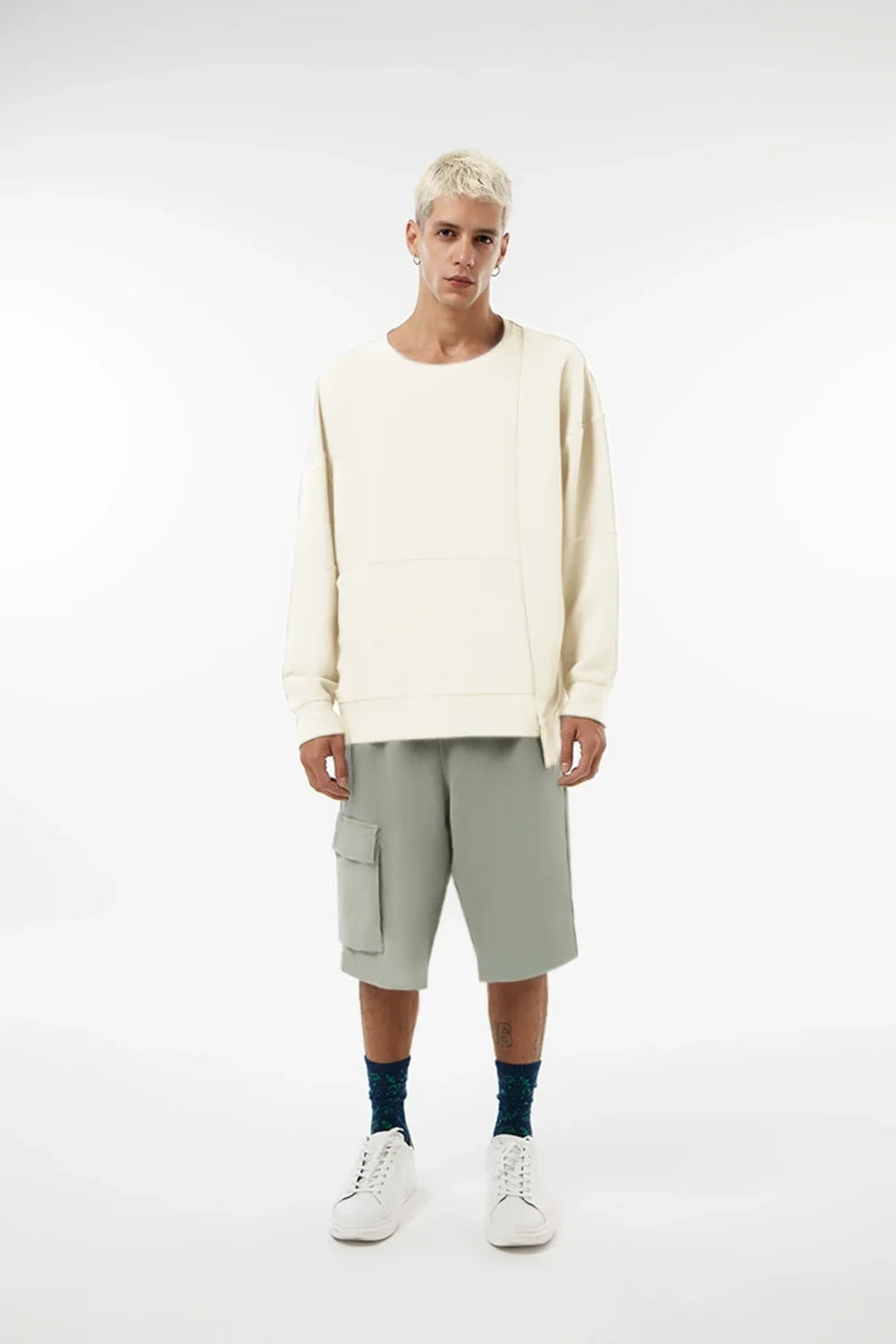 Midground-Kargo Cepli Şort - Silver Green-Şort-1-Milagron.com