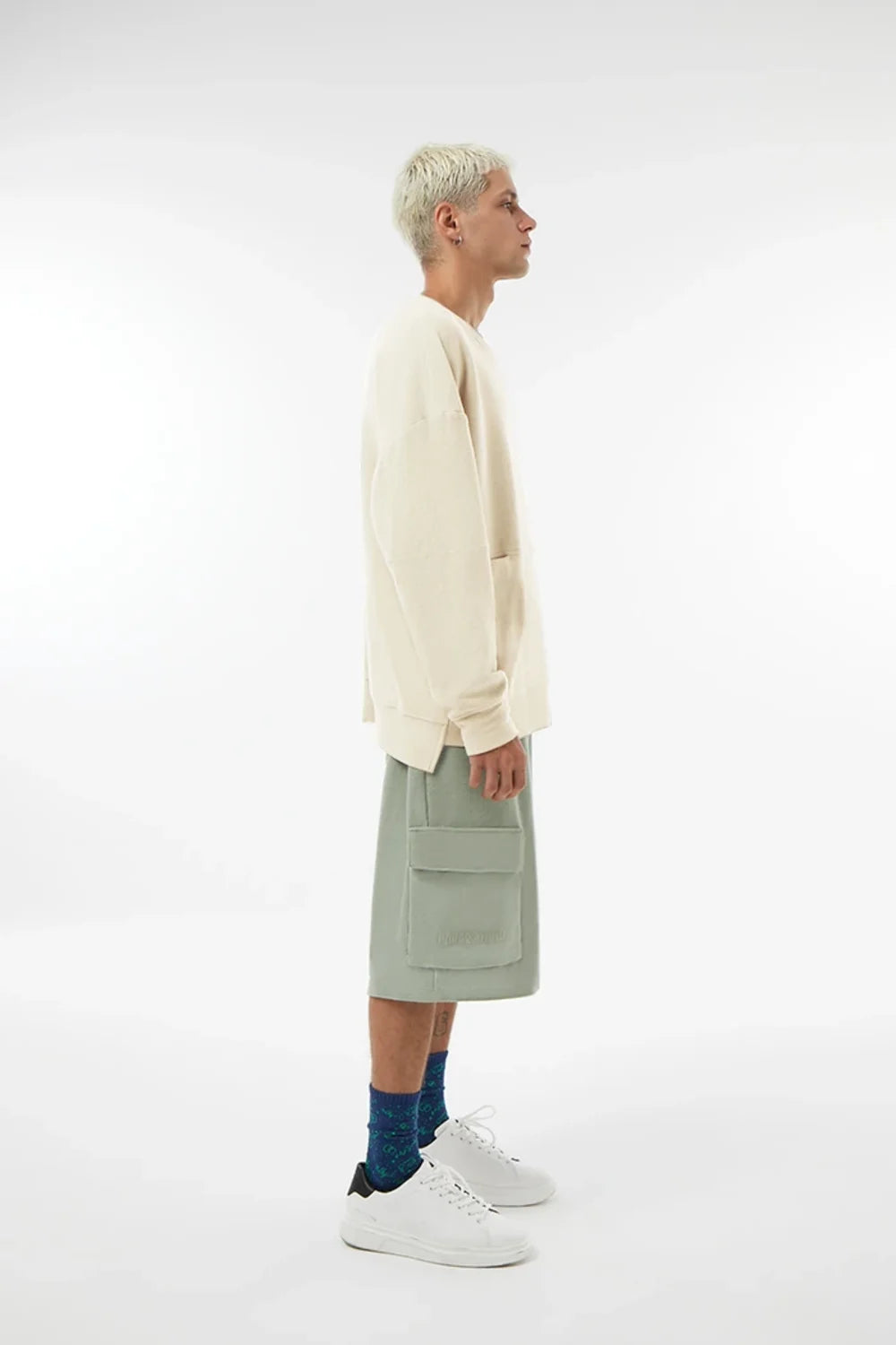 Midground-Kargo Cepli Şort - Silver Green-Şort-4-Milagron.com