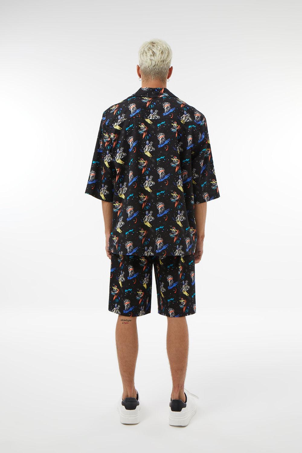 Midground-Kısa Kollu Baskılı Gömlek-Gömlek-3-Milagron.com