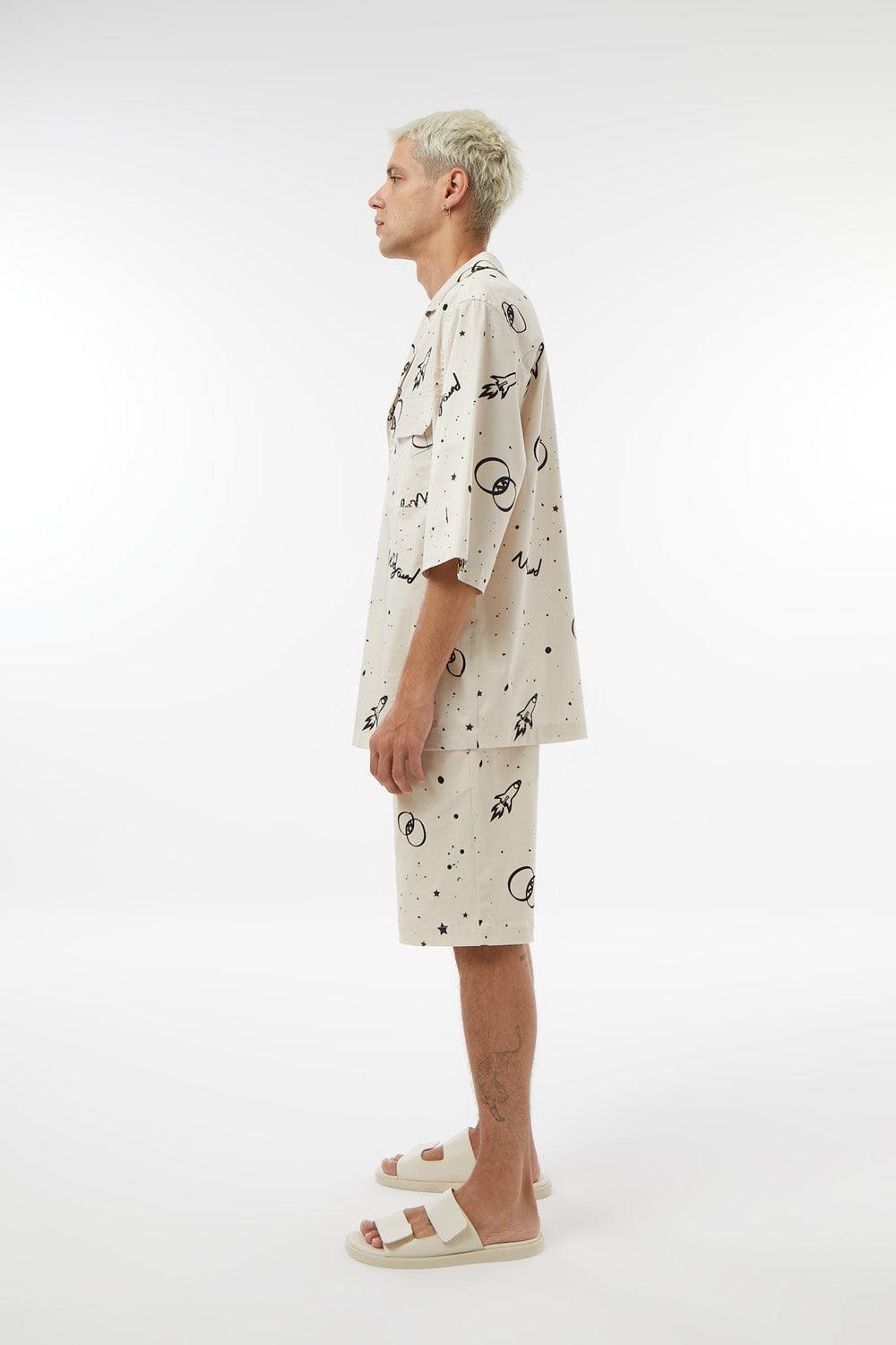 Midground-Kısa Kollu Baskılı Gömlek-Gömlek-4-Milagron.com