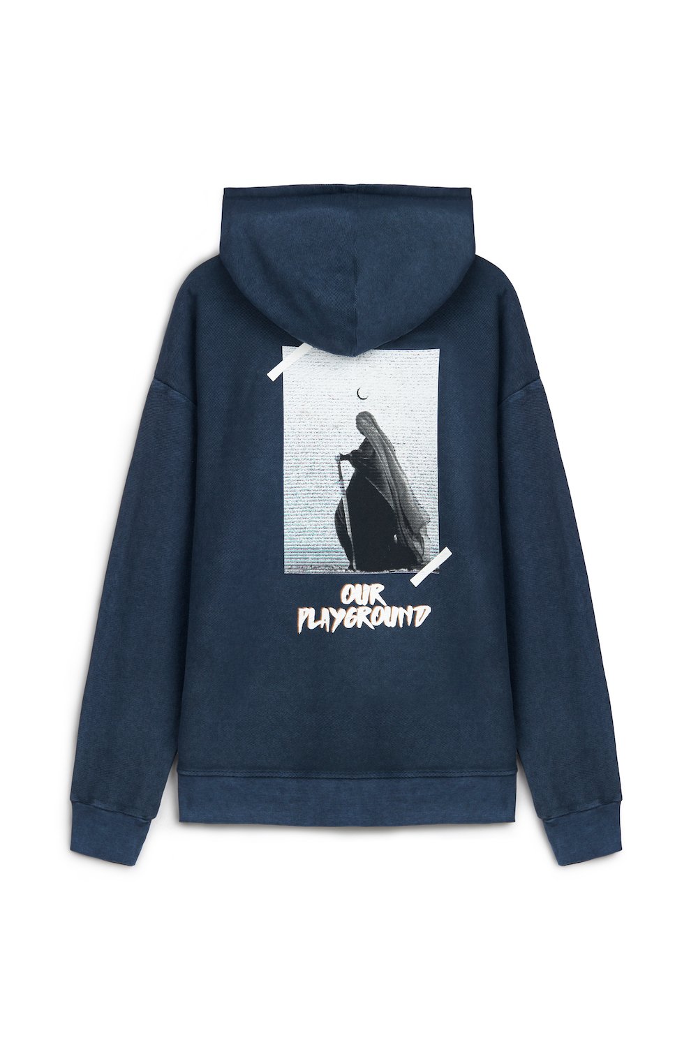 Midground-Lacivert Acid Yıkamalı Fermuarlı Kapüşonlu-Dış Giyim-2-Milagron.com