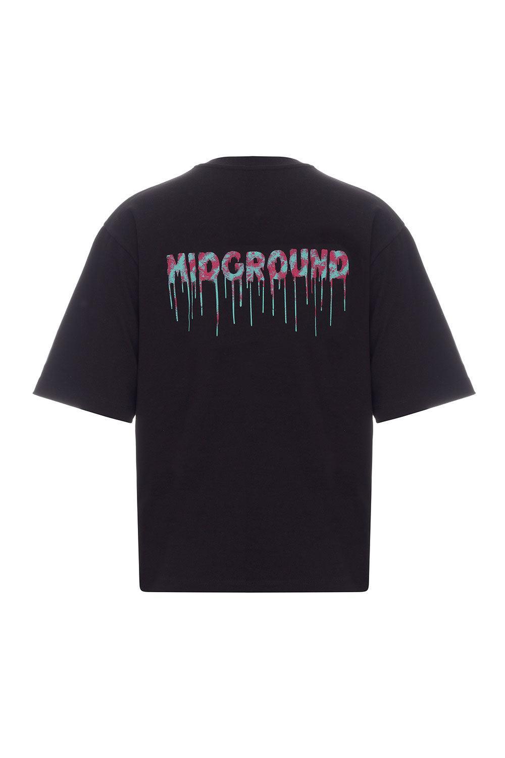 Midground-Logo Baskılı Oversize Basic T-shirt-T-Shirts-2-Milagron.com