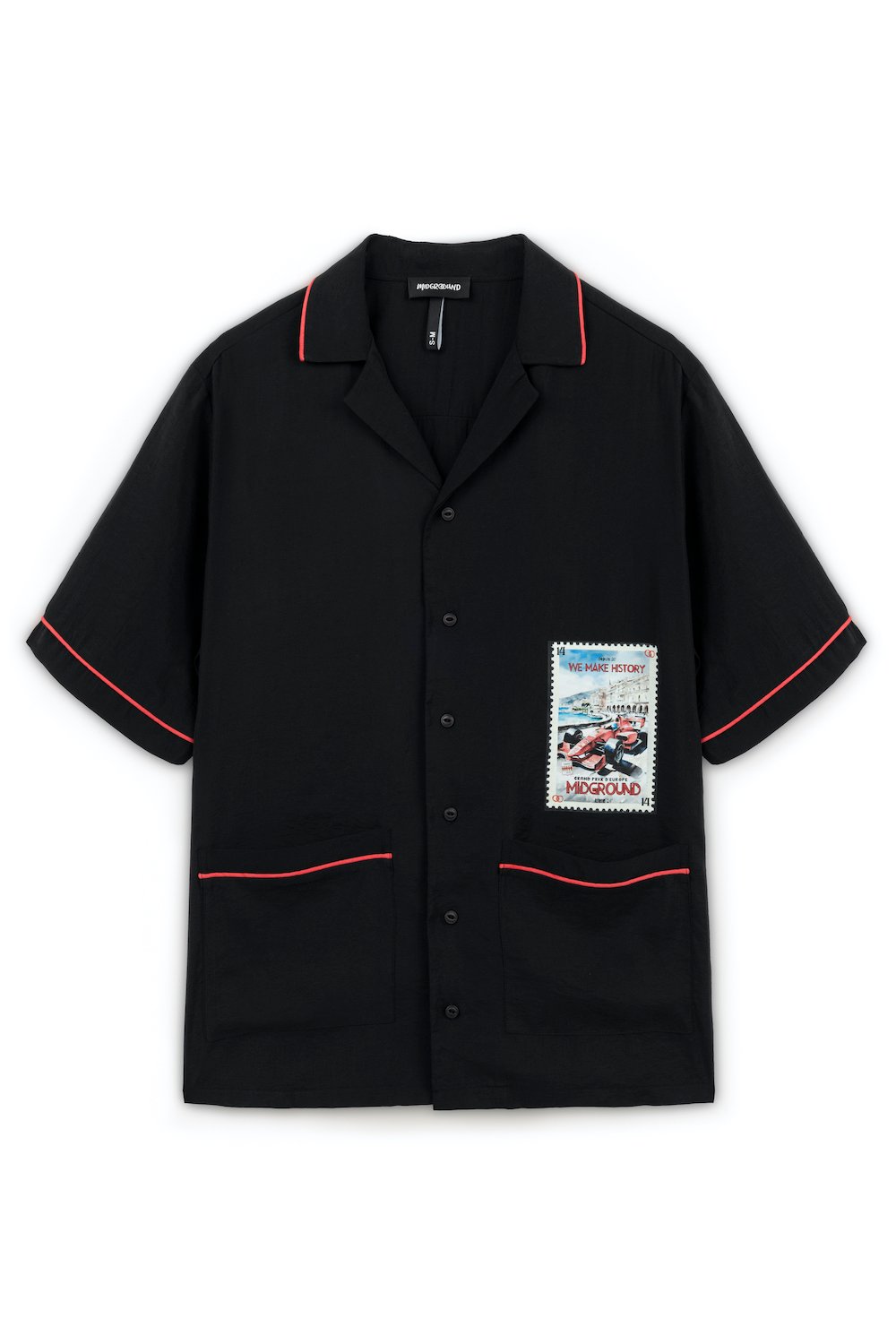 Midground-Monaco Baskı Detaylı Oversize Gömlek-Gömlek-1-Milagron.com