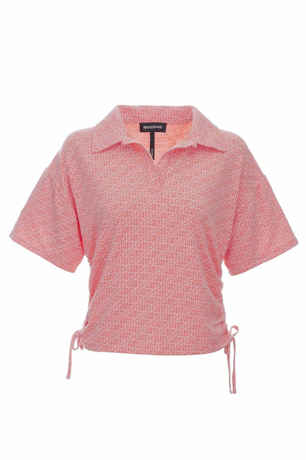 Midground-Monogram Yakalı Crop Top-T-Shirts-1-Milagron.com