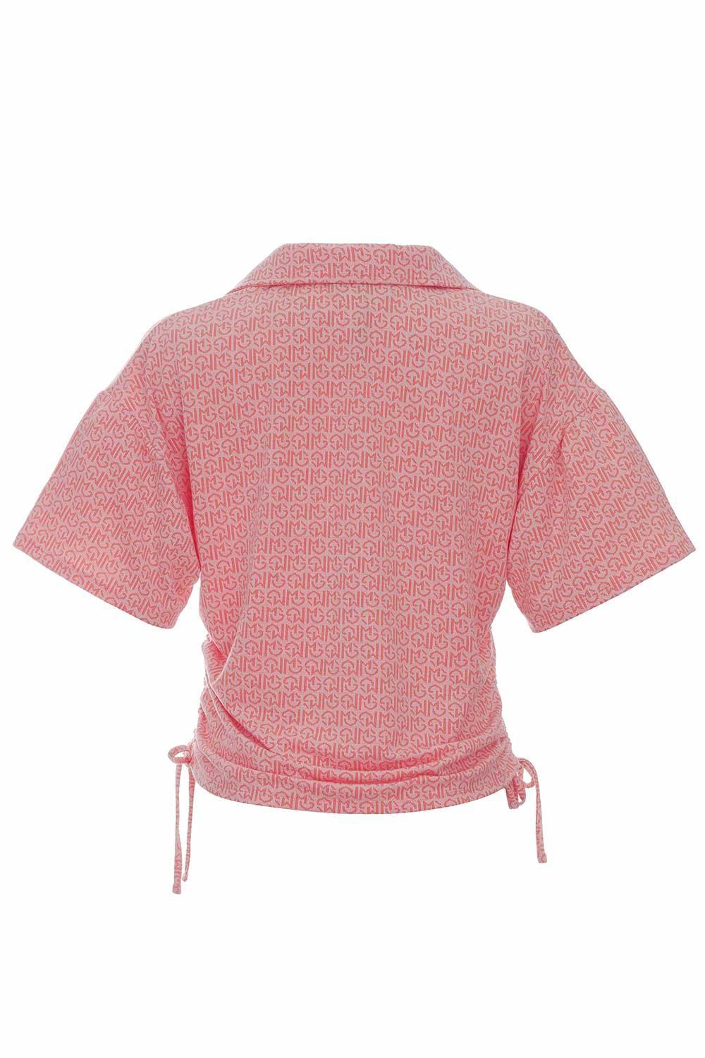 Midground-Monogram Yakalı Crop Top-T-Shirts-2-Milagron.com