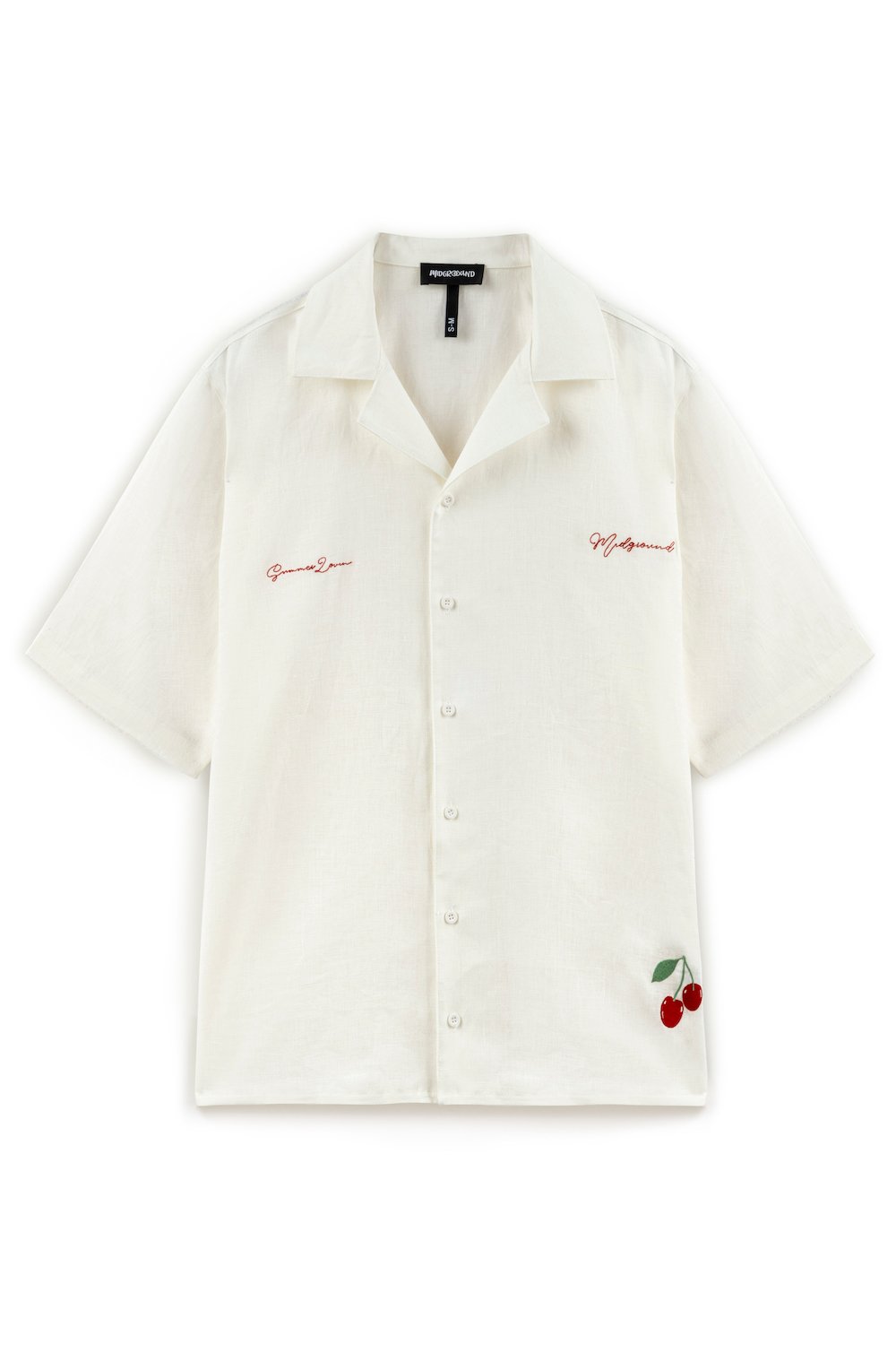 Midground-Nakış Detaylı Keten Gömlek-Gömlek-1-Milagron.com