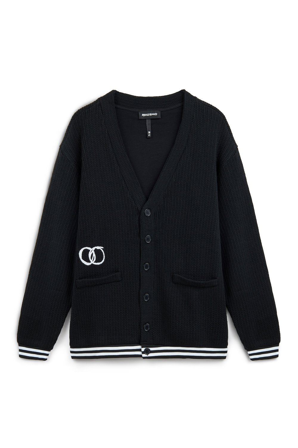 Midground-Nakış Detaylı Siyah Hırka-Dış Giyim-1-Milagron.com