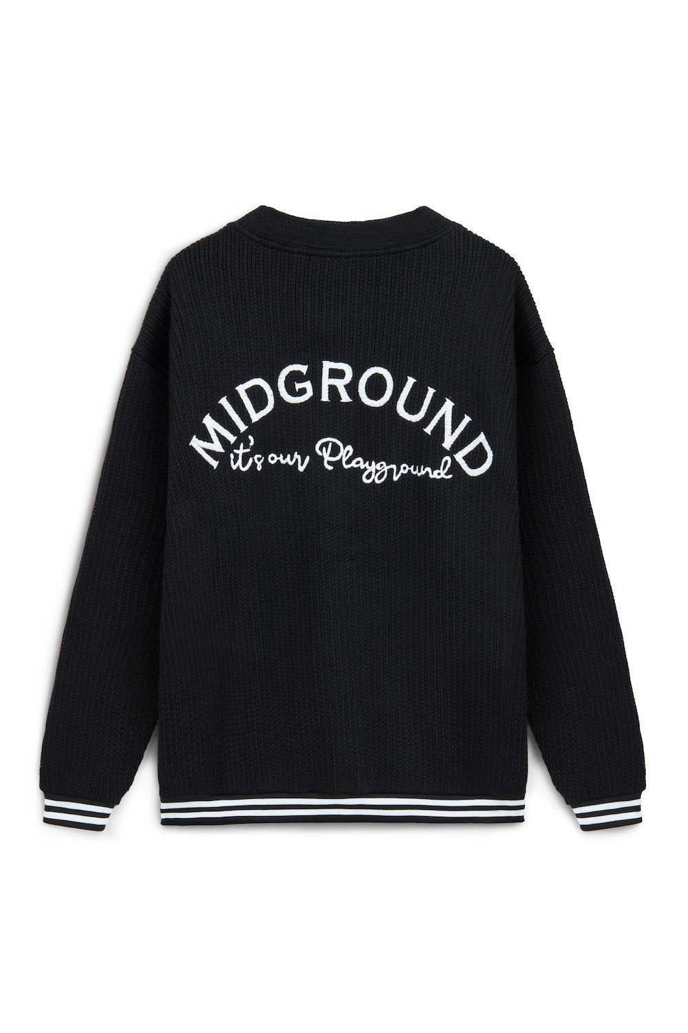 Midground-Nakış Detaylı Siyah Hırka-Dış Giyim-2-Milagron.com