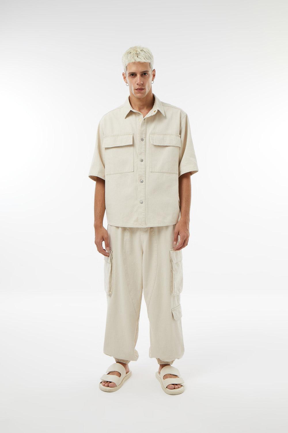 Midground-Oversize Kanvas Gömlek-Gömlek-1-Milagron.com