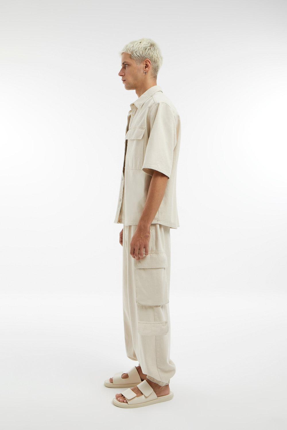 Midground-Oversize Kanvas Gömlek-Gömlek-4-Milagron.com