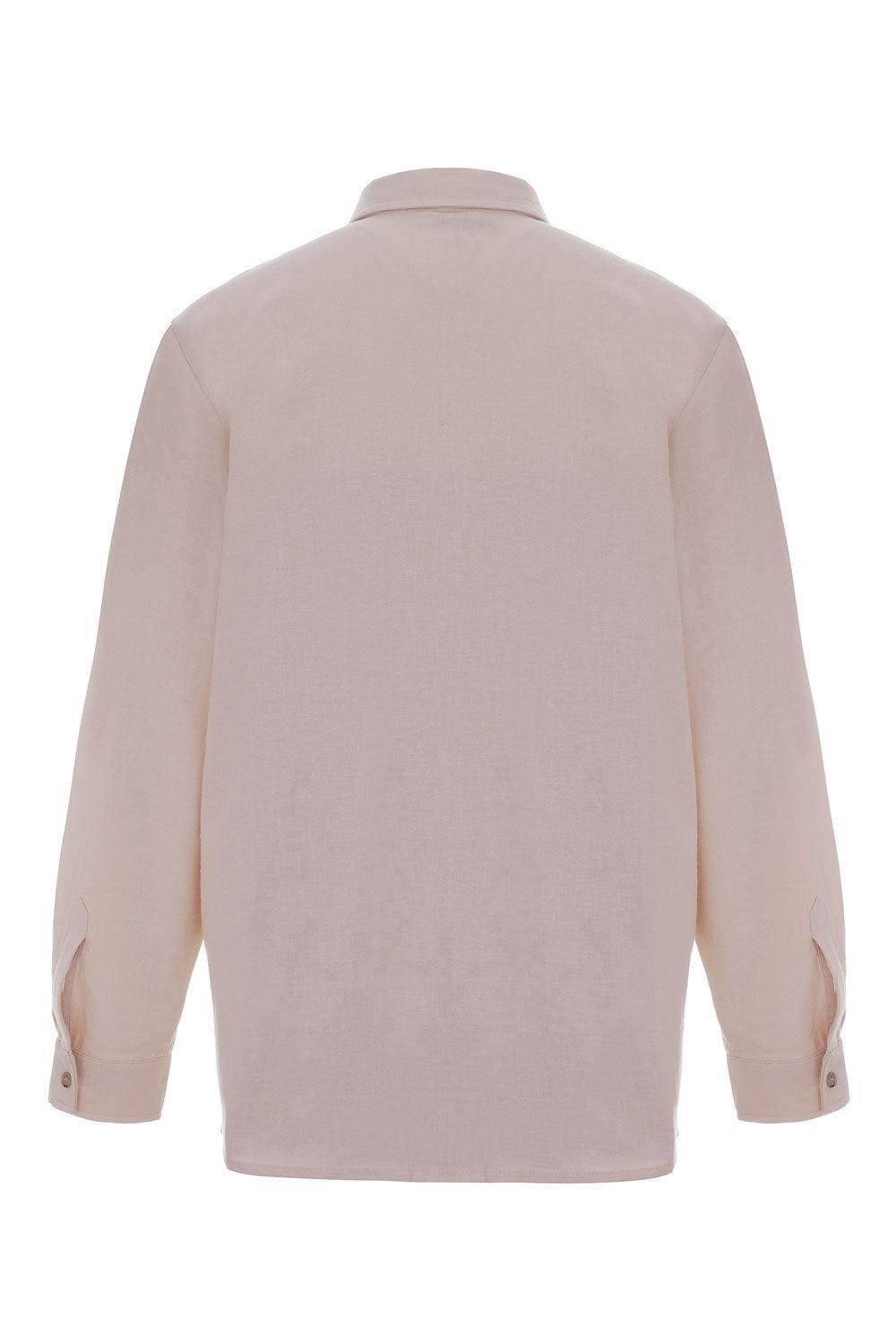 Midground-Oversize Kesim Cepli Keten Gömlek-Gömlek-2-Milagron.com