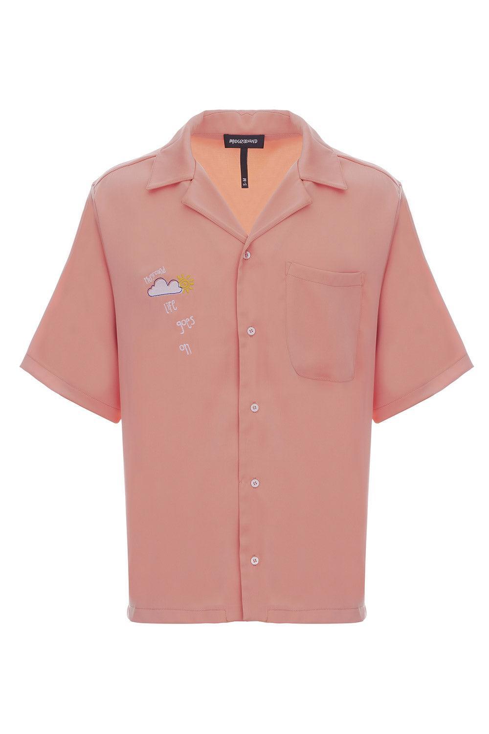 Midground-Oversize Nakışlı Gömlek-T-Shirts-1-Milagron.com