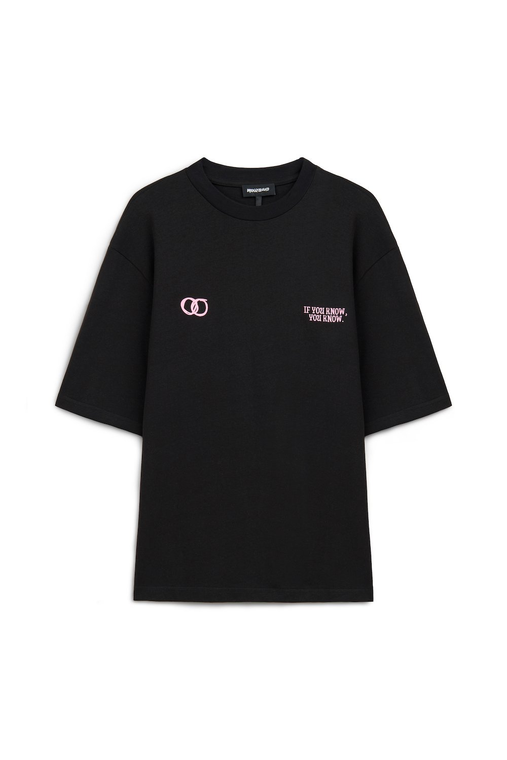 Midground-Pembe Baskılı Siyah T-shirt-T-Shirts-1-Milagron.com