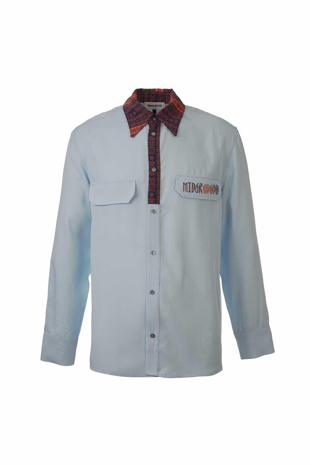 Midground-Peru Desen Yakalı Uzun Kollu Gömlek-Gömlek-1-Milagron.com