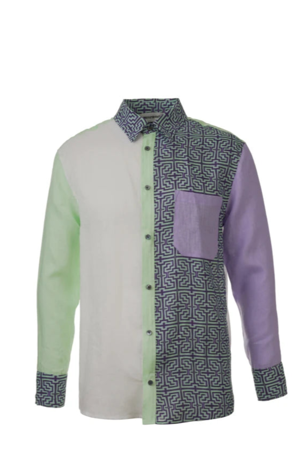 Midground-Peru Desenli Keten Gömlek-Gömlek-1-Milagron.com