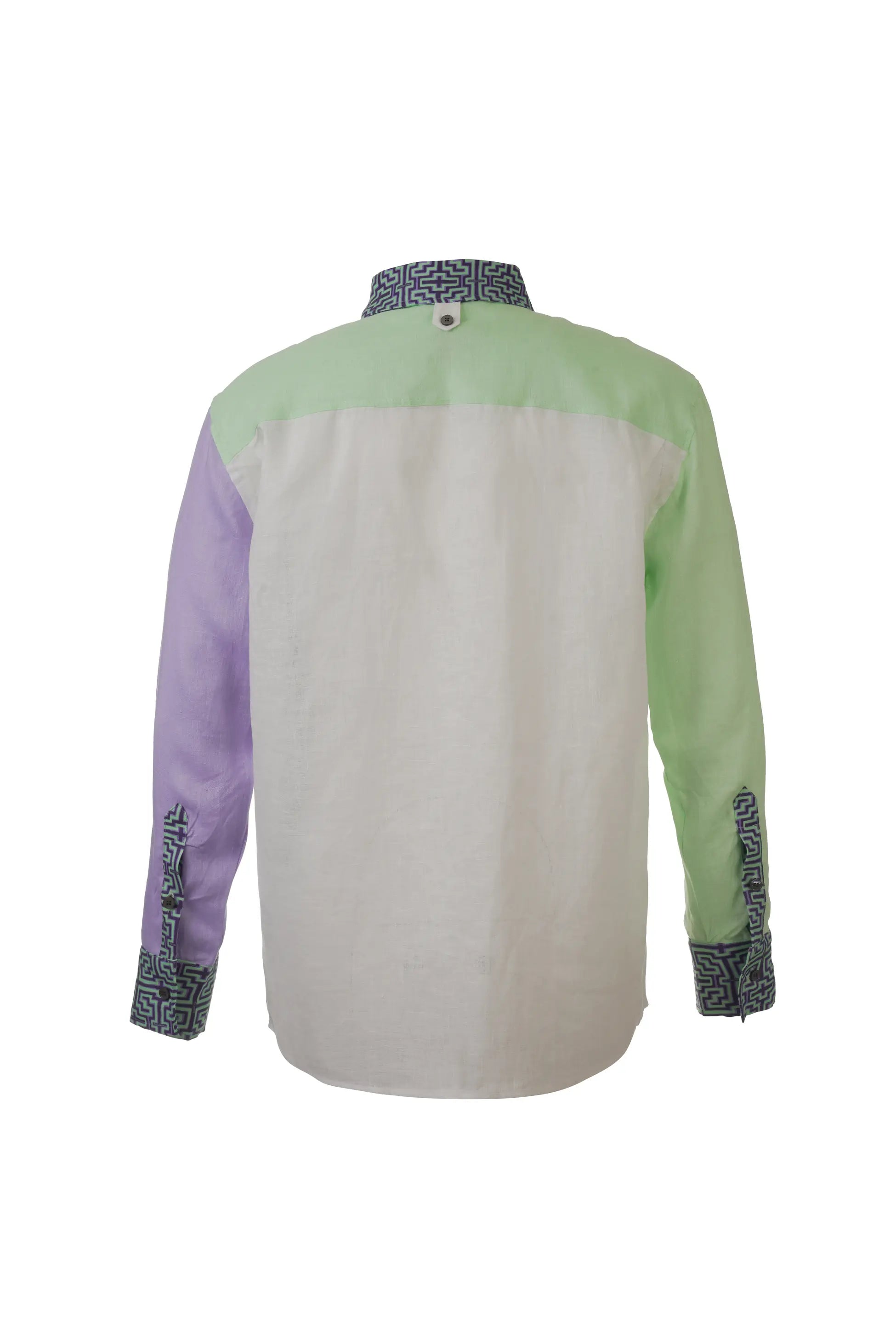 Midground-Peru Desenli Keten Gömlek-Gömlek-2-Milagron.com