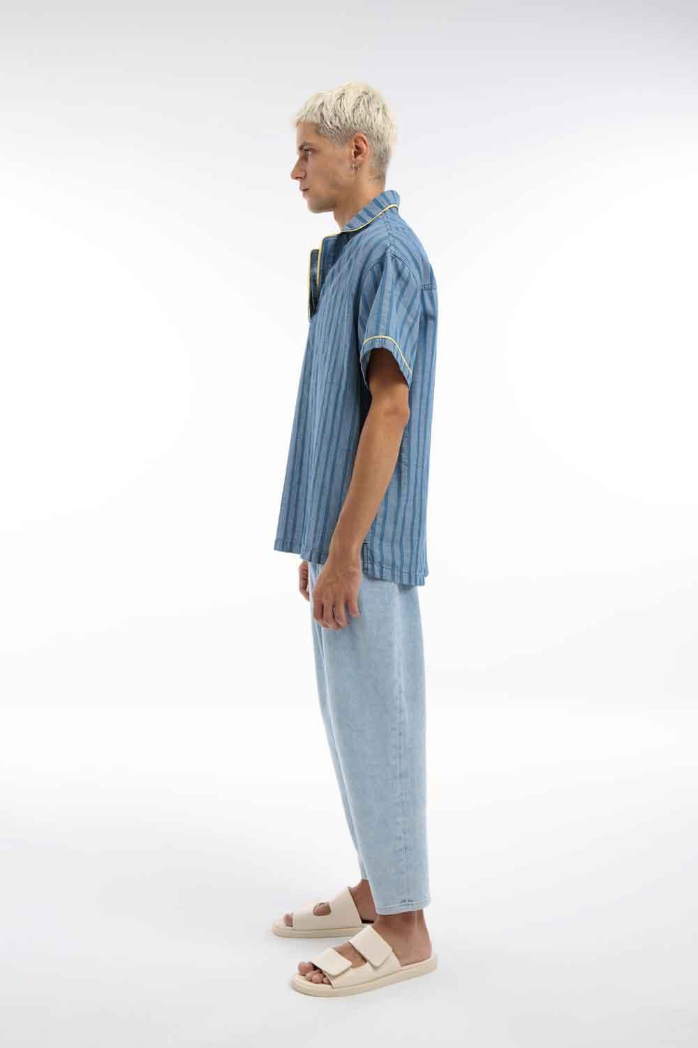 Midground-Polo Yaka Denim Gömlek-Gömlek-4-Milagron.com