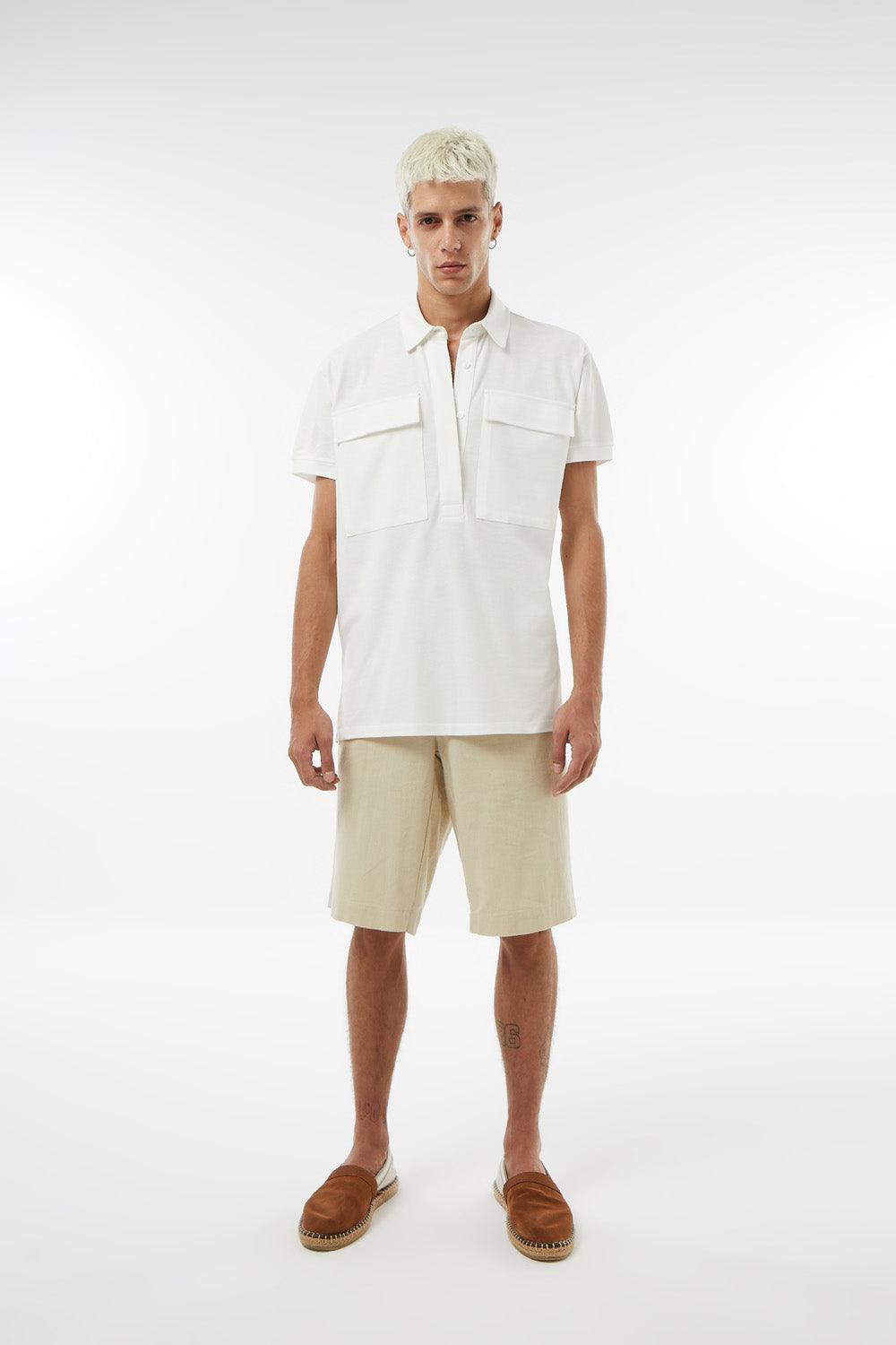 Midground-Polo Yaka Keten Tshirt-T-Shirts-1-Milagron.com