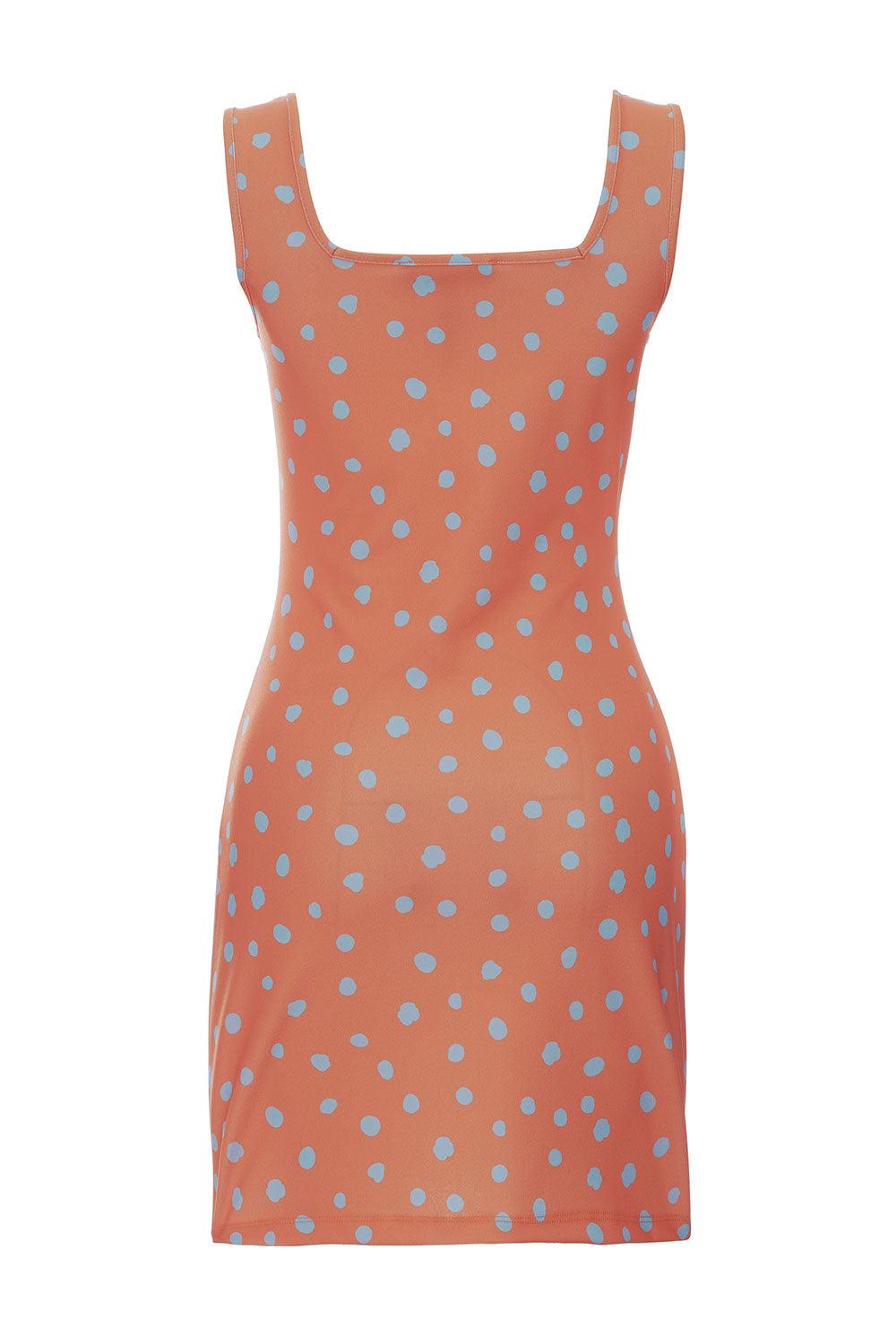 Midground-Puantiye Baskılı Kısa Elbise-Elbise-2-Milagron.com