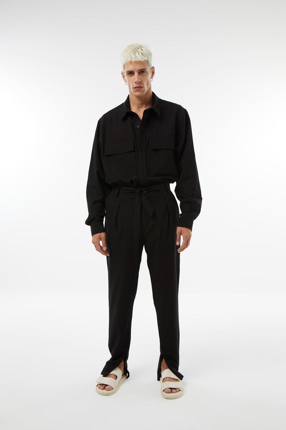 Midground-Rahat Kesim Keten Pantolon-Pantolon-1-Milagron.com