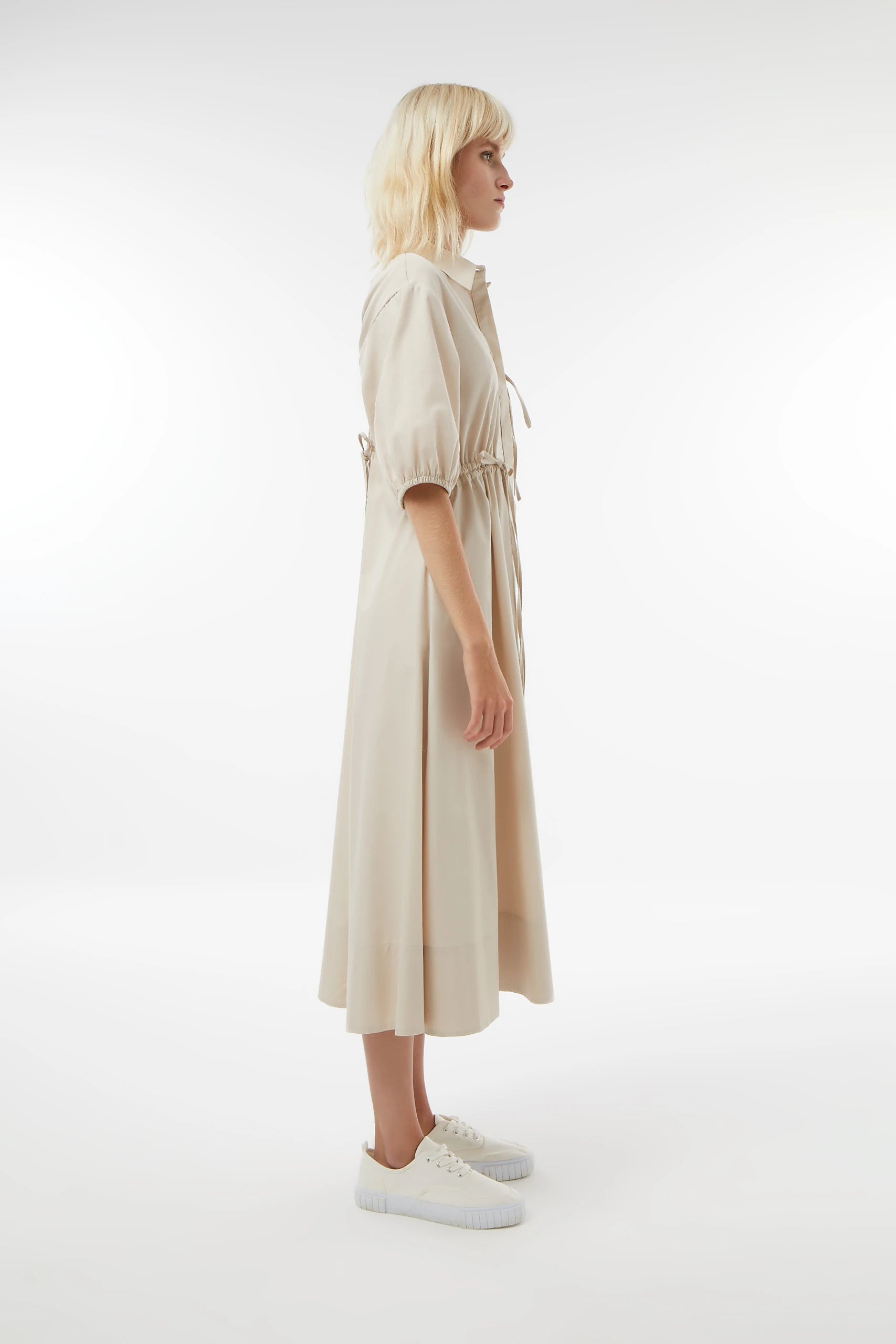 Midground-Sırt Dekolteli Gömlek Elbise-Elbise-2-Milagron.com