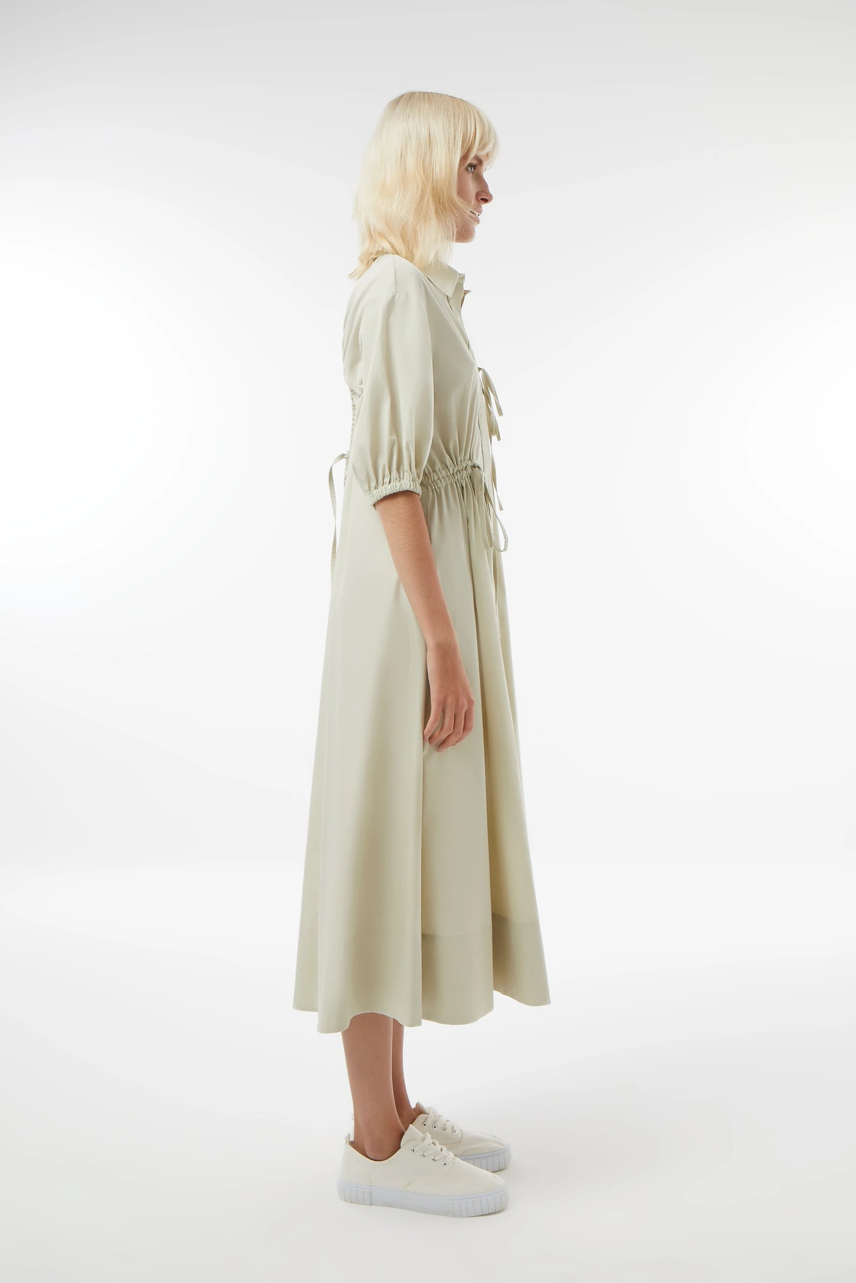 Midground-Sırt Dekolteli Gömlek Elbise-Elbise-2-Milagron.com