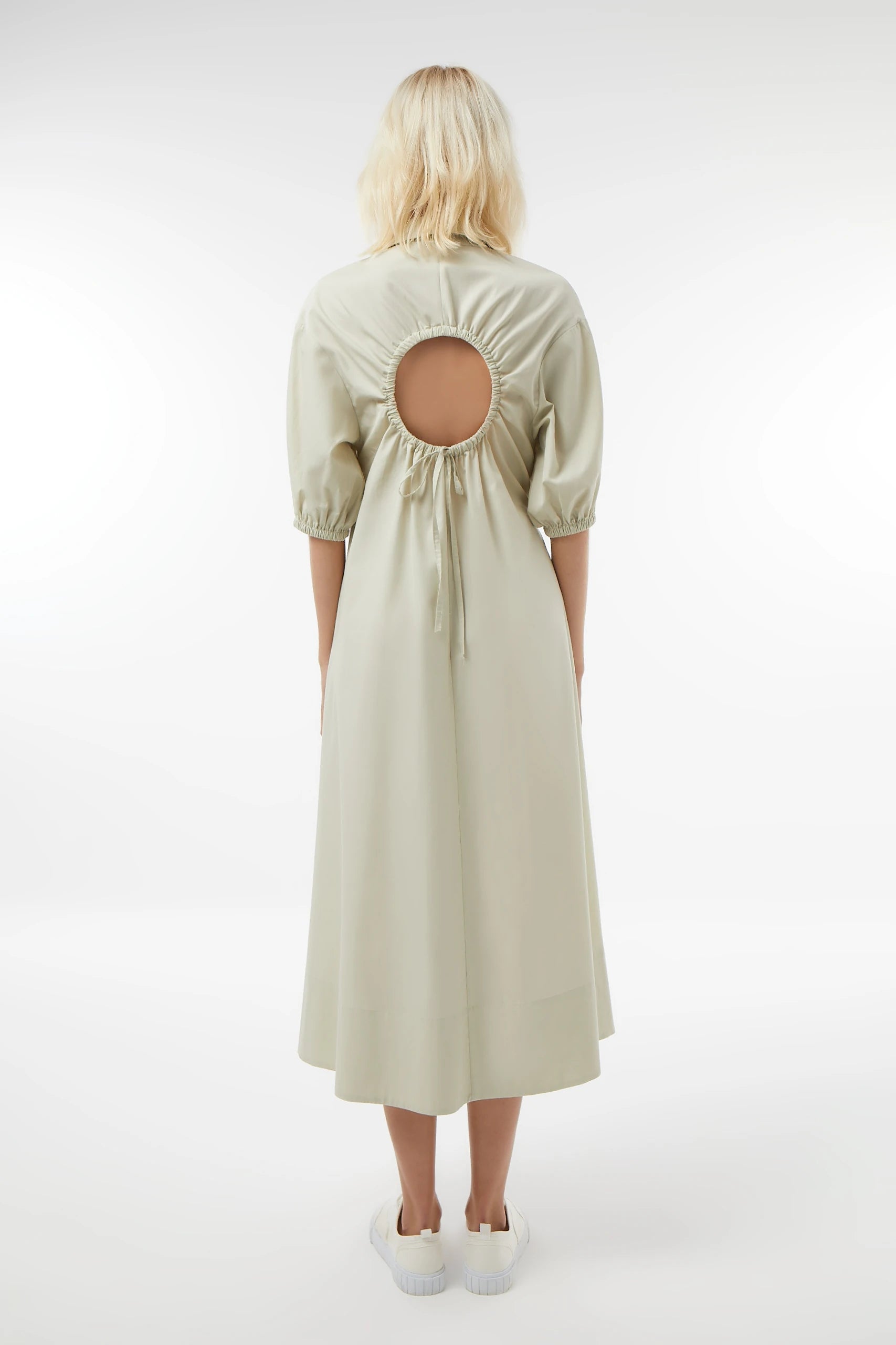 Midground-Sırt Dekolteli Gömlek Elbise-Elbise-3-Milagron.com