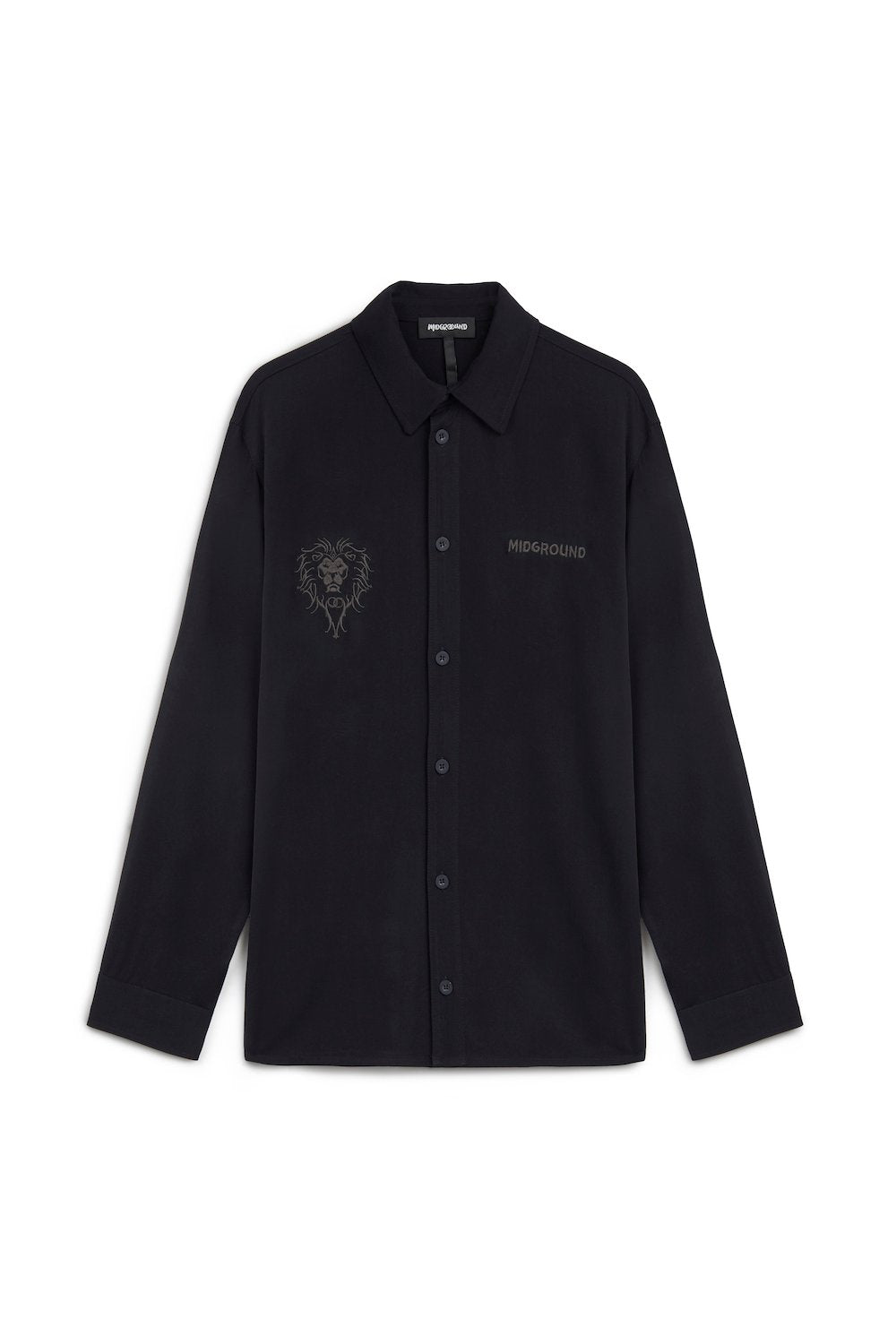 Midground-Siyah Nakış Detaylı Gömlek-Gömlek-1-Milagron.com