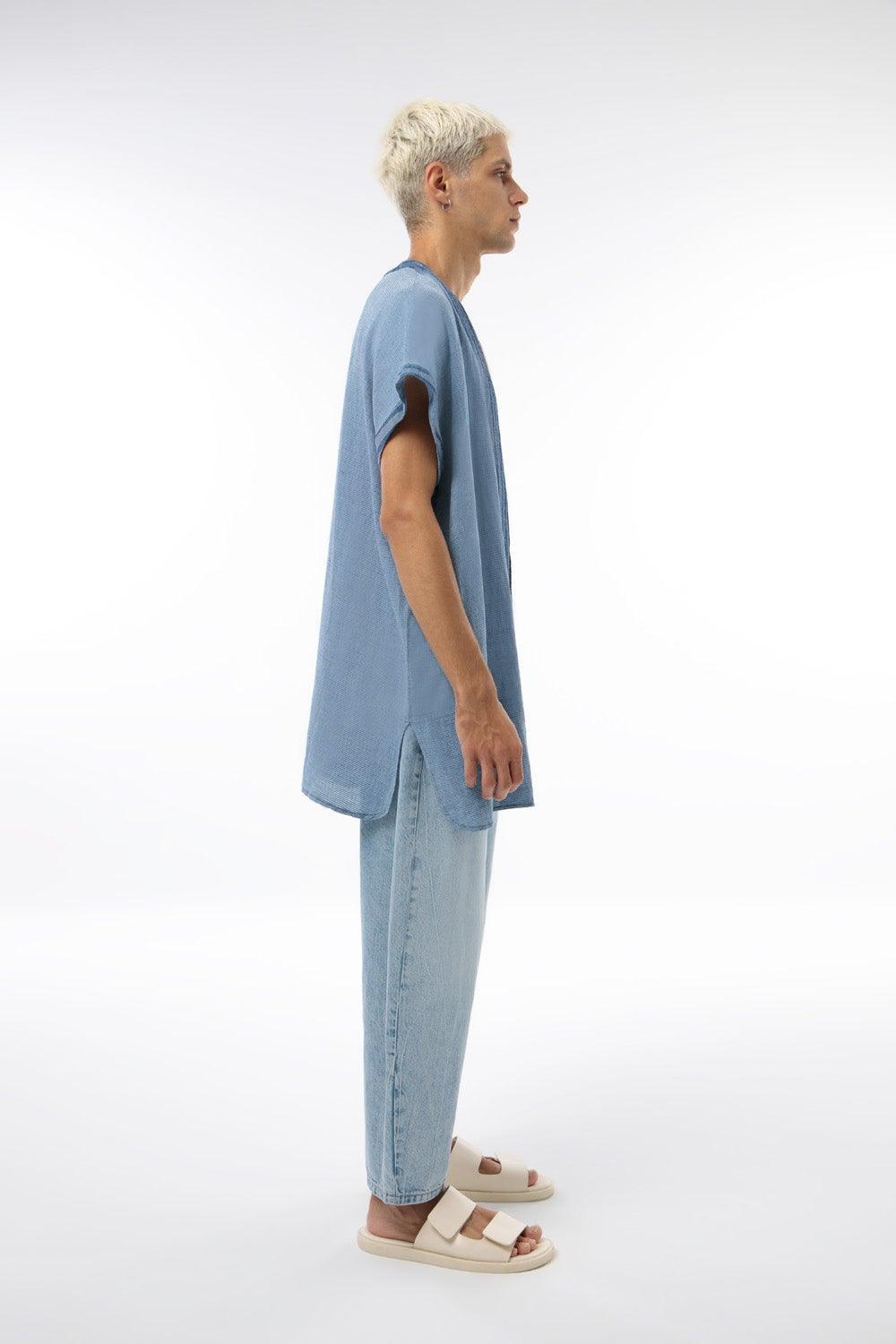 Midground-Unisex Denim Kimono-Kimono-2-Milagron.com