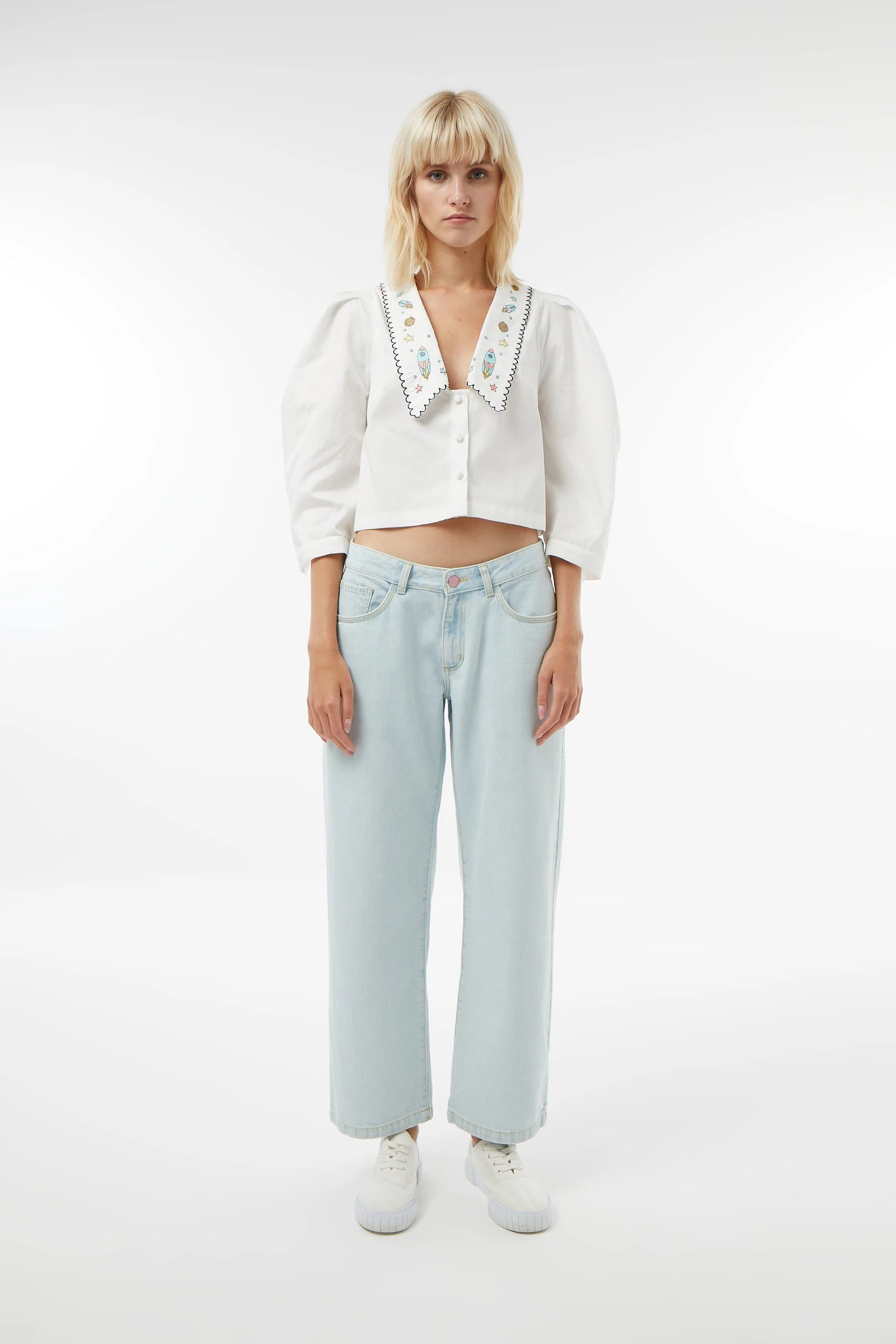 Midground-Uzay Nakışlı Karpuz Kol Gömlek-Gömlek-1-Milagron.com