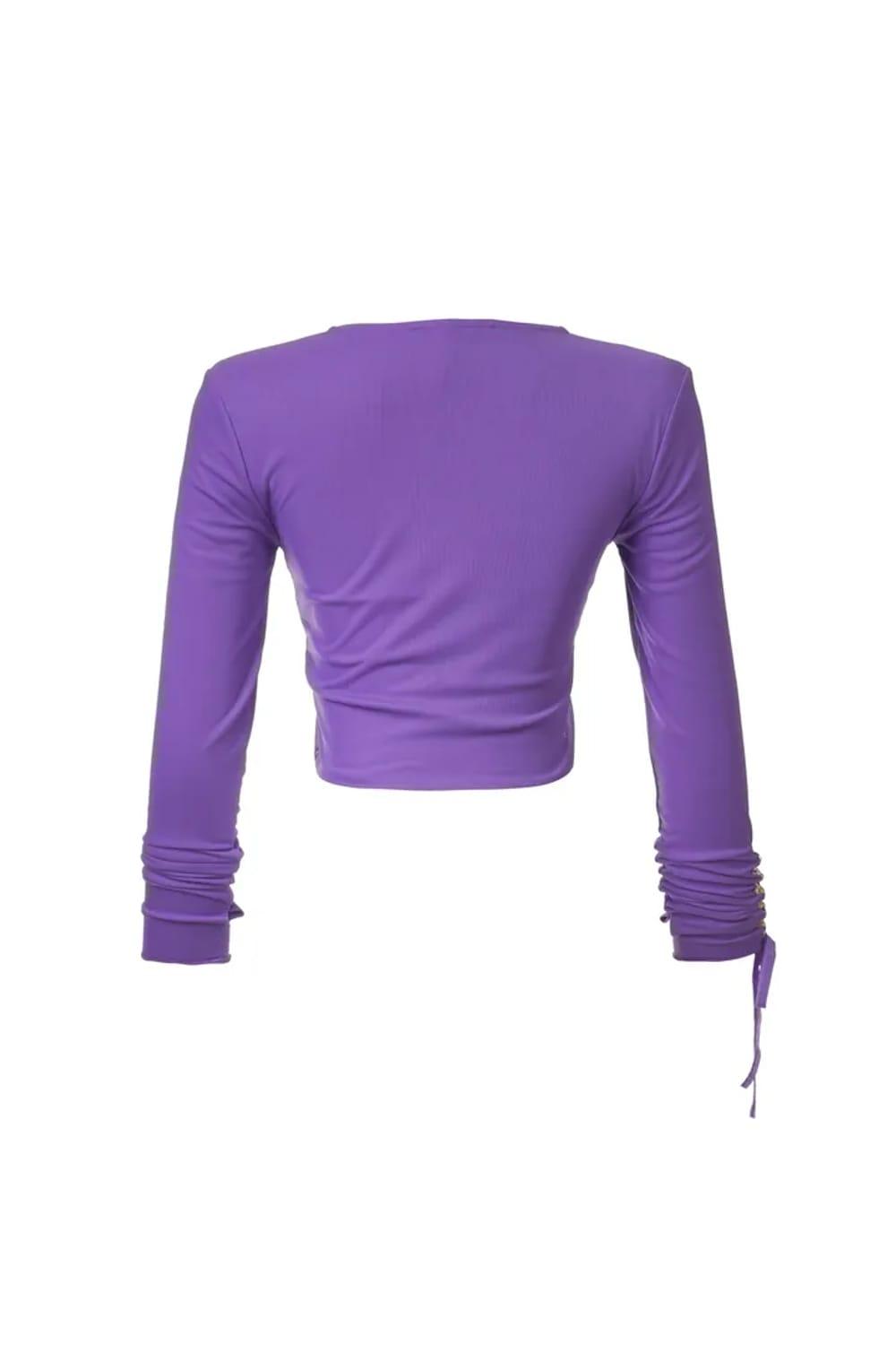 Midground-V Yakalı Mesh Bluz-Top-2-Milagron.com