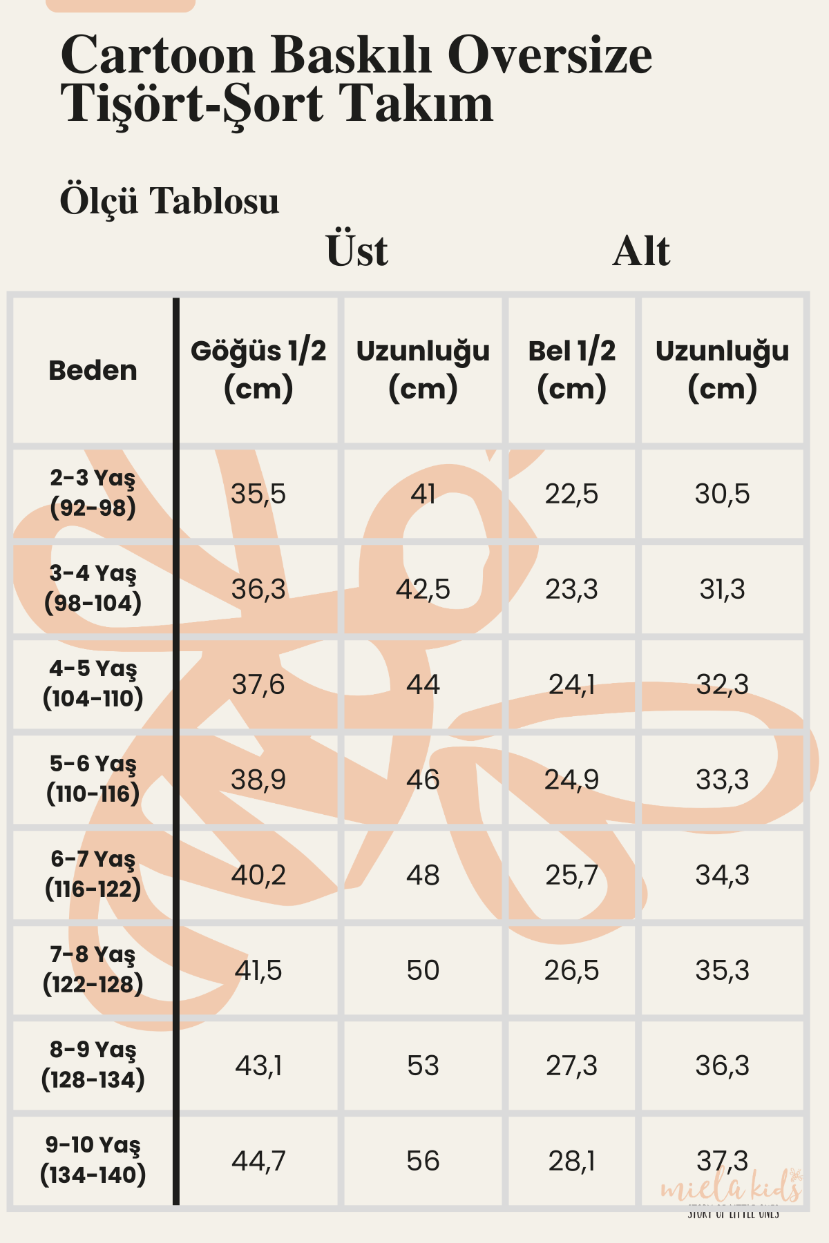 Cartoon Baskılı Oversize Tişört Ve Şort Takım