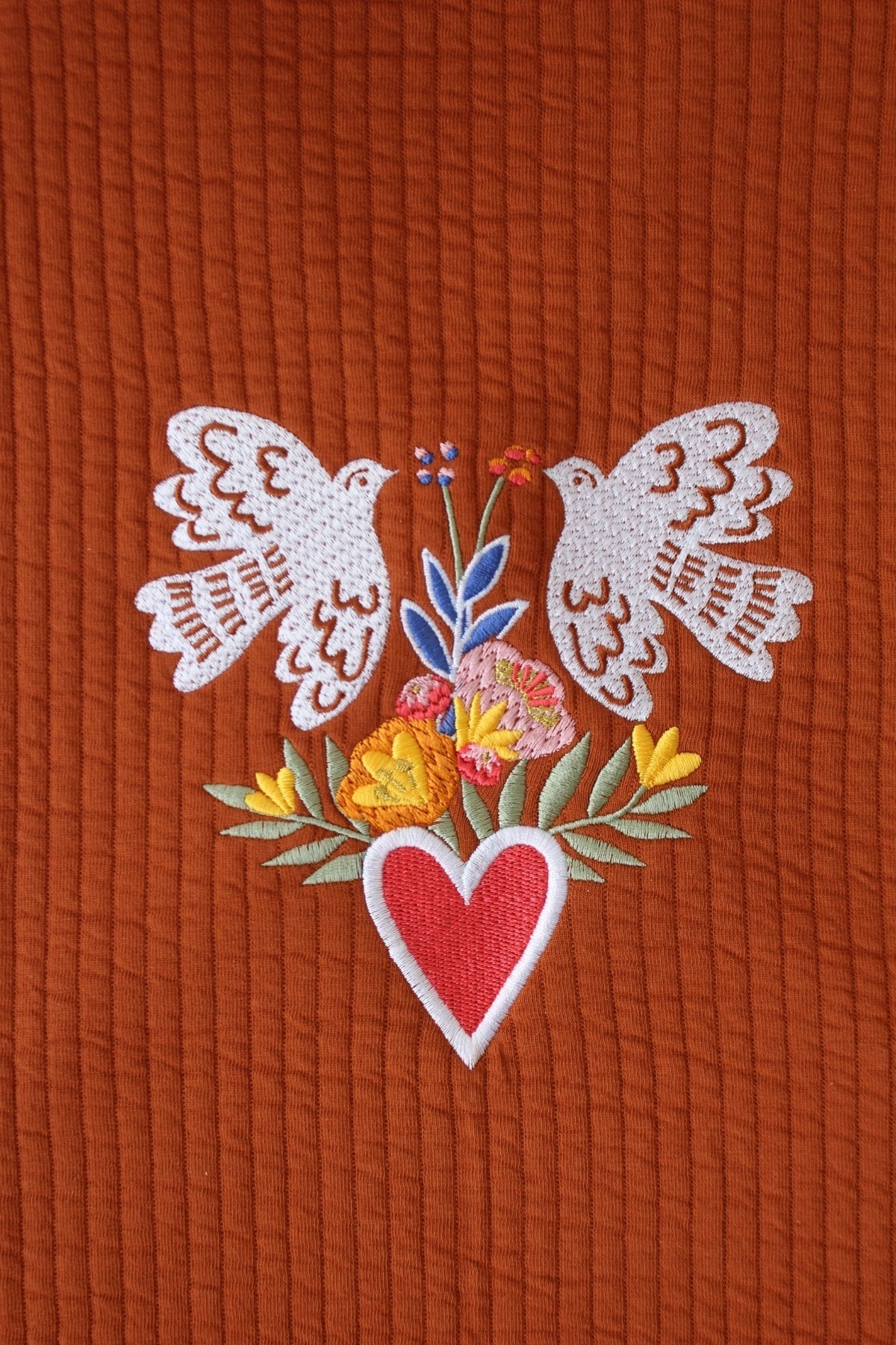 Love Birds Nakışlı Kaptione Çocuk Yelek Tarçın - 3